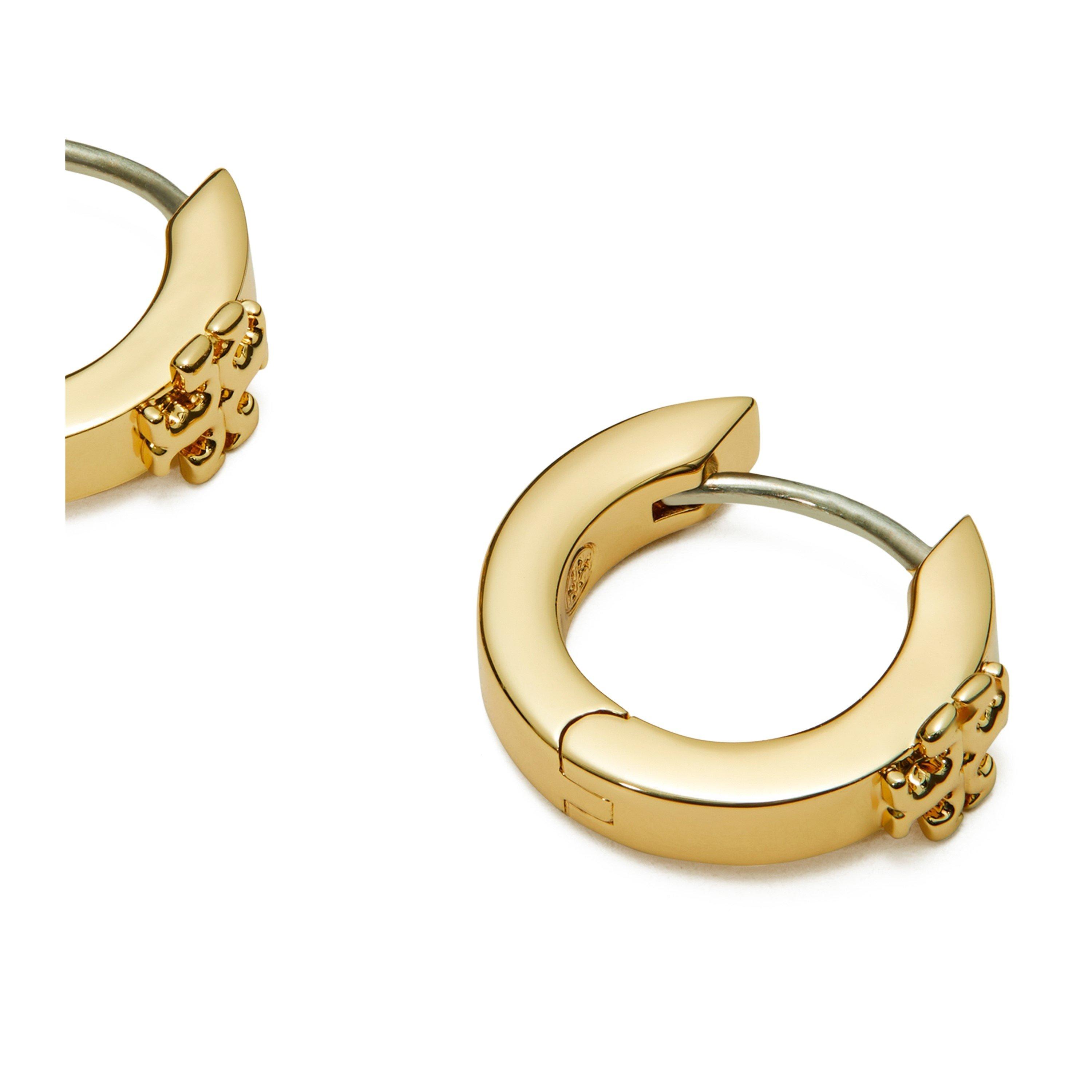 Gold - Tory Burch - Women's Huggie Earrings - 3