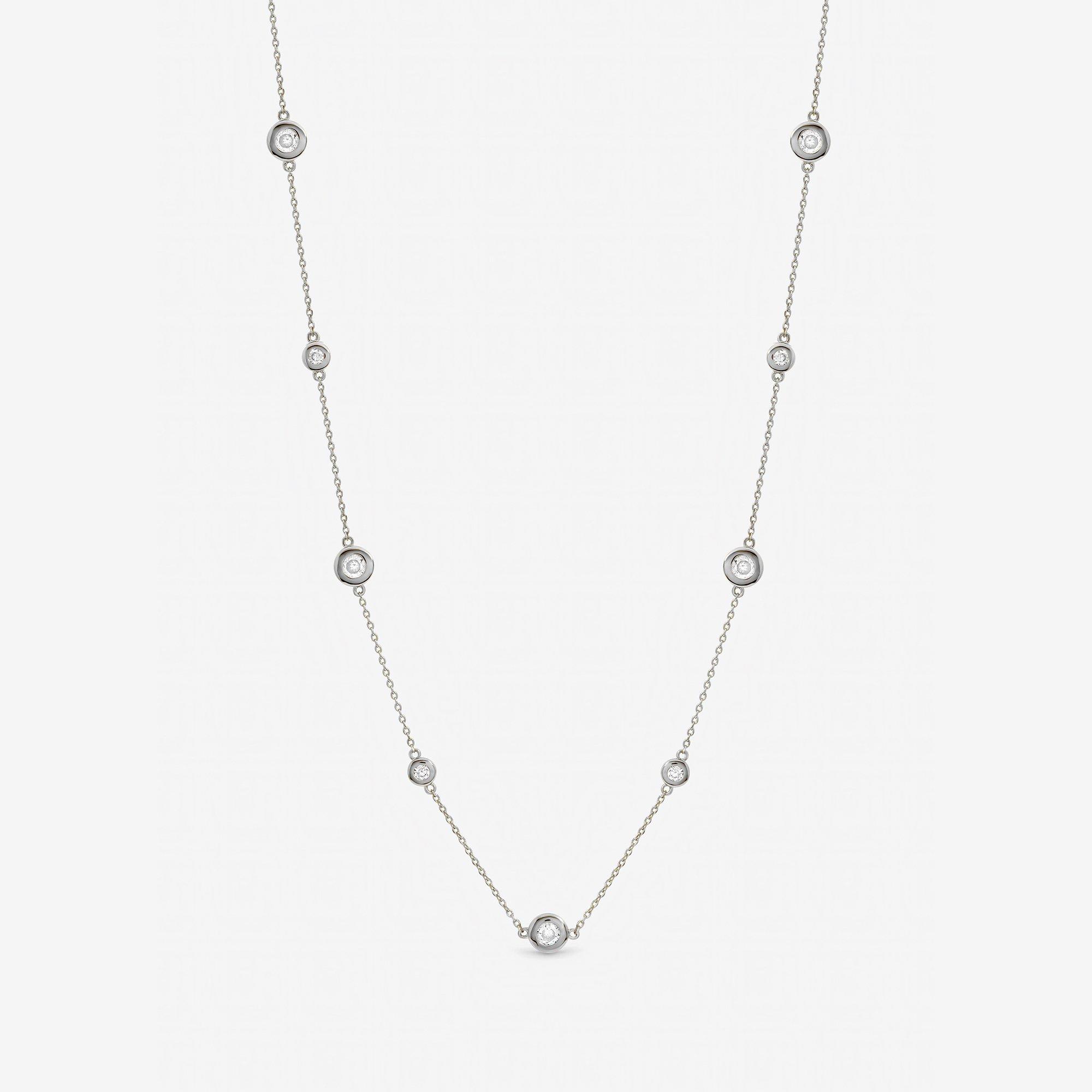 Silver - Jon Richard - Silver Plated Cubic Zirconia Bezel Necklace - 1