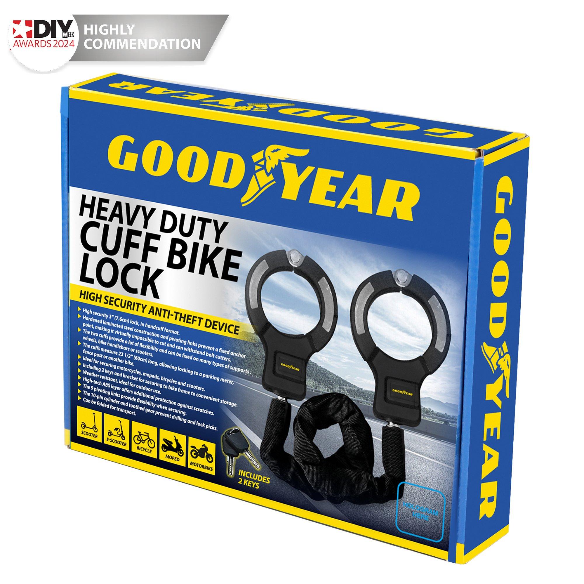 Goodyear  Heavy Duty Twin Hardened Steel Weather Resistant Cuff Lock - Black