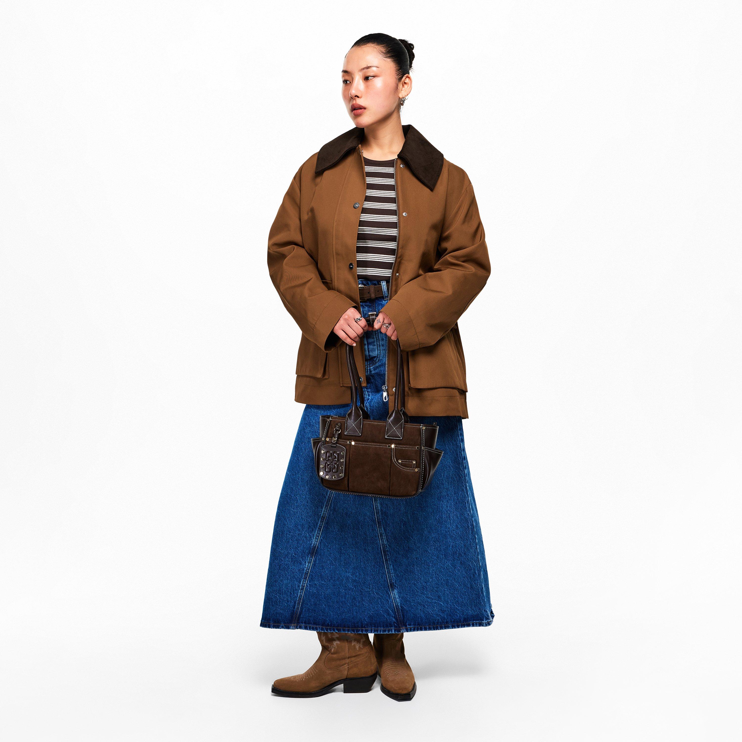 Chicory Coffee - Ganni - Women's Shoulder Bag - 6