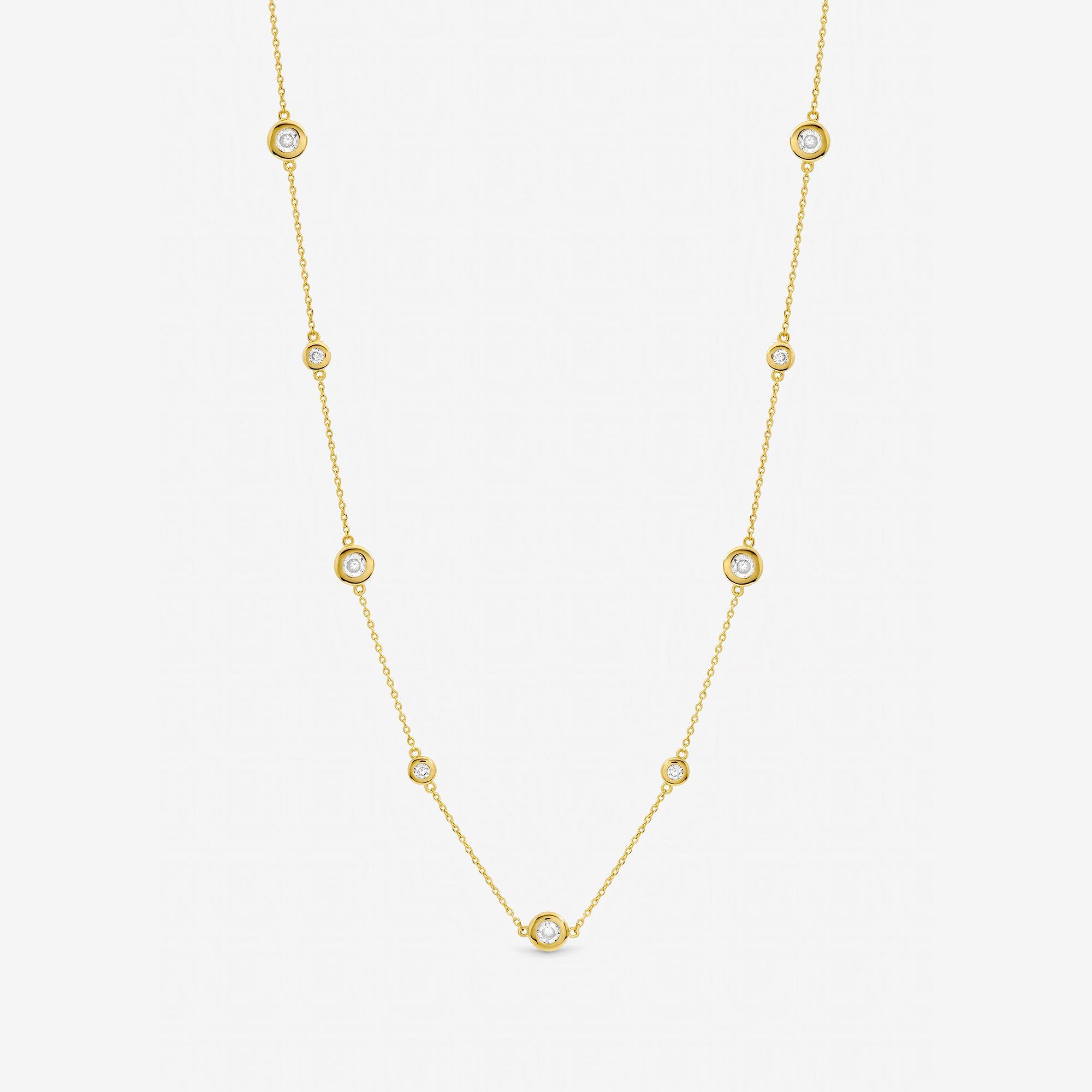 Gold - Jon Richard - Gold Plated Cubic Zirconia Bezel Neckwear