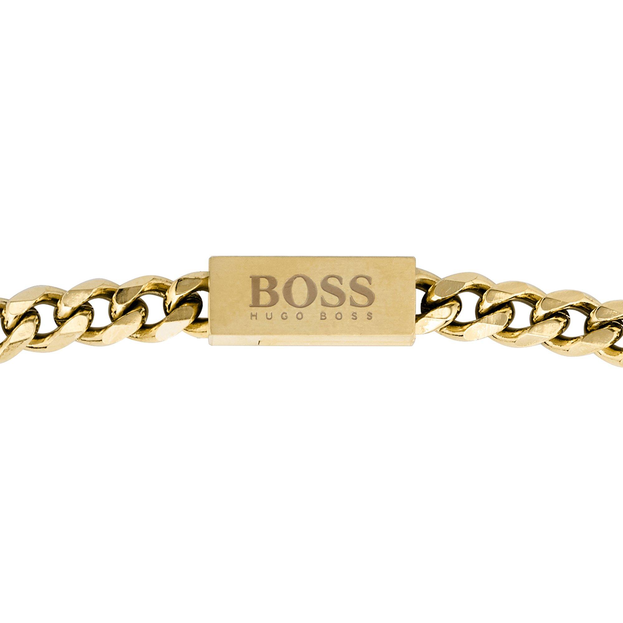 Gold - Boss - Men's Gents Gold IP Magnetic Closure Chain Necklace for Him - 2