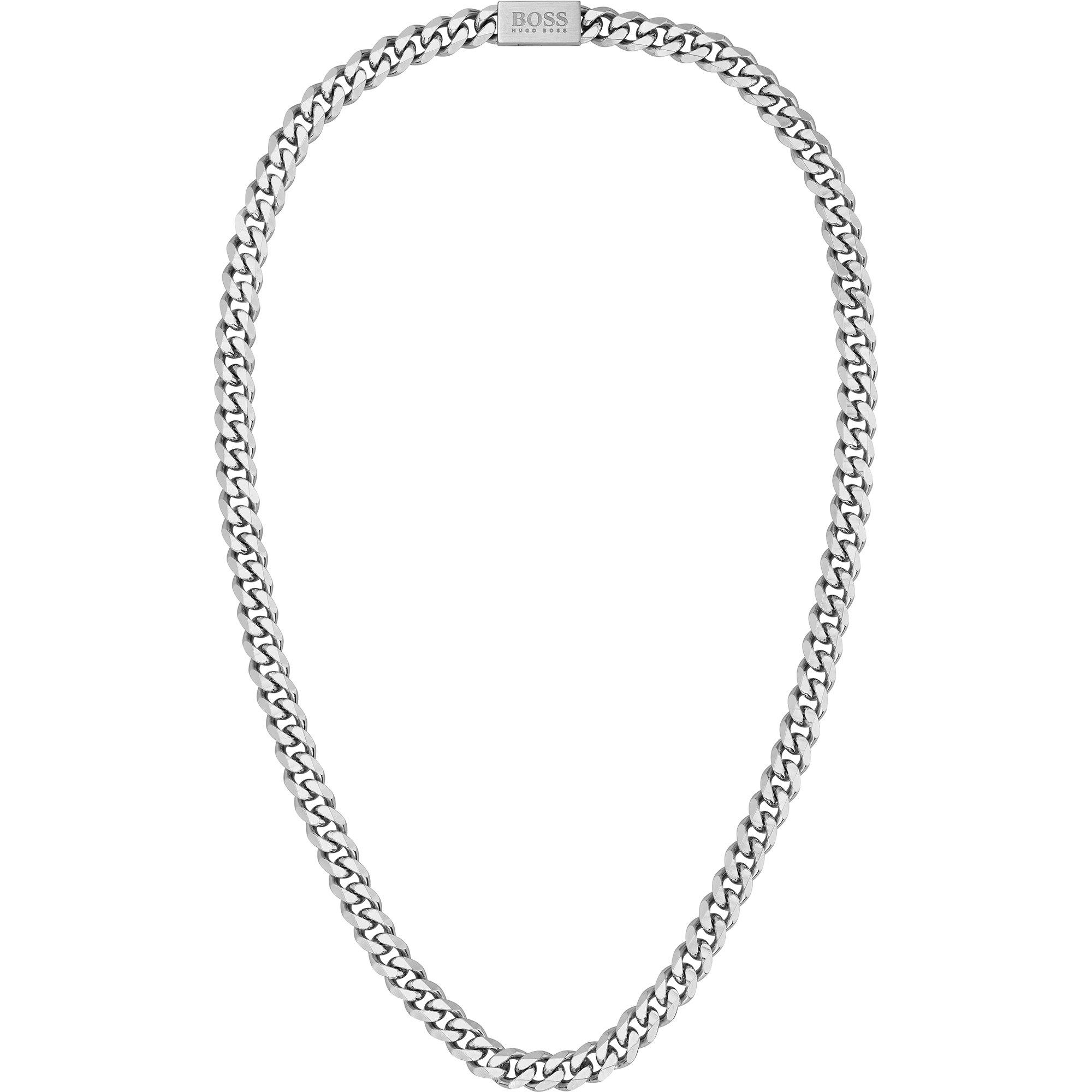 Silver - Boss - Gents BOSS Chain For Him Stainless Steel Cuban Necklace - 1