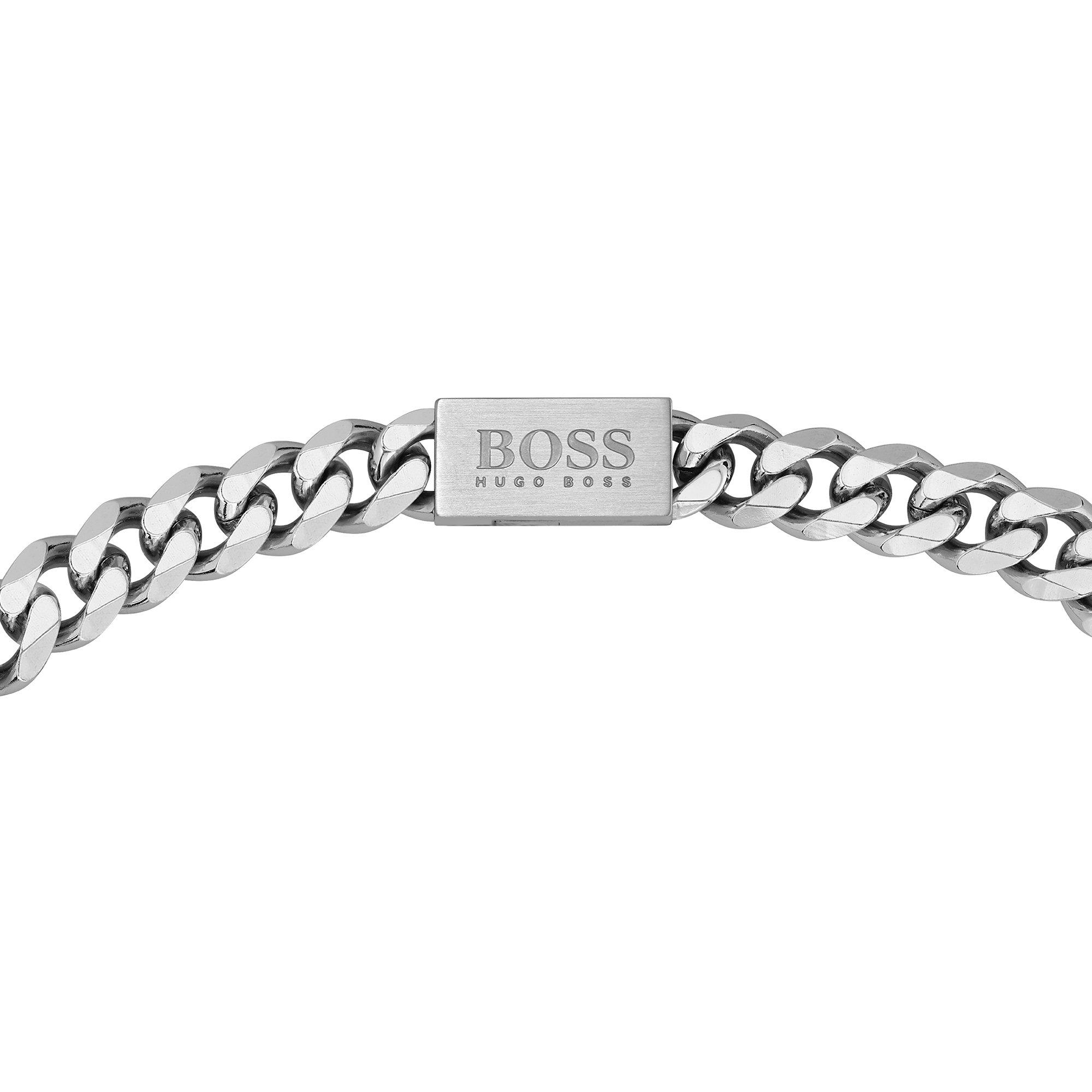 Silver - Boss - Gents BOSS Chain For Him Stainless Steel Cuban Necklace - 2