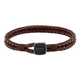 Boss Gents BOSS Seal Braided Black Leather Bracelet