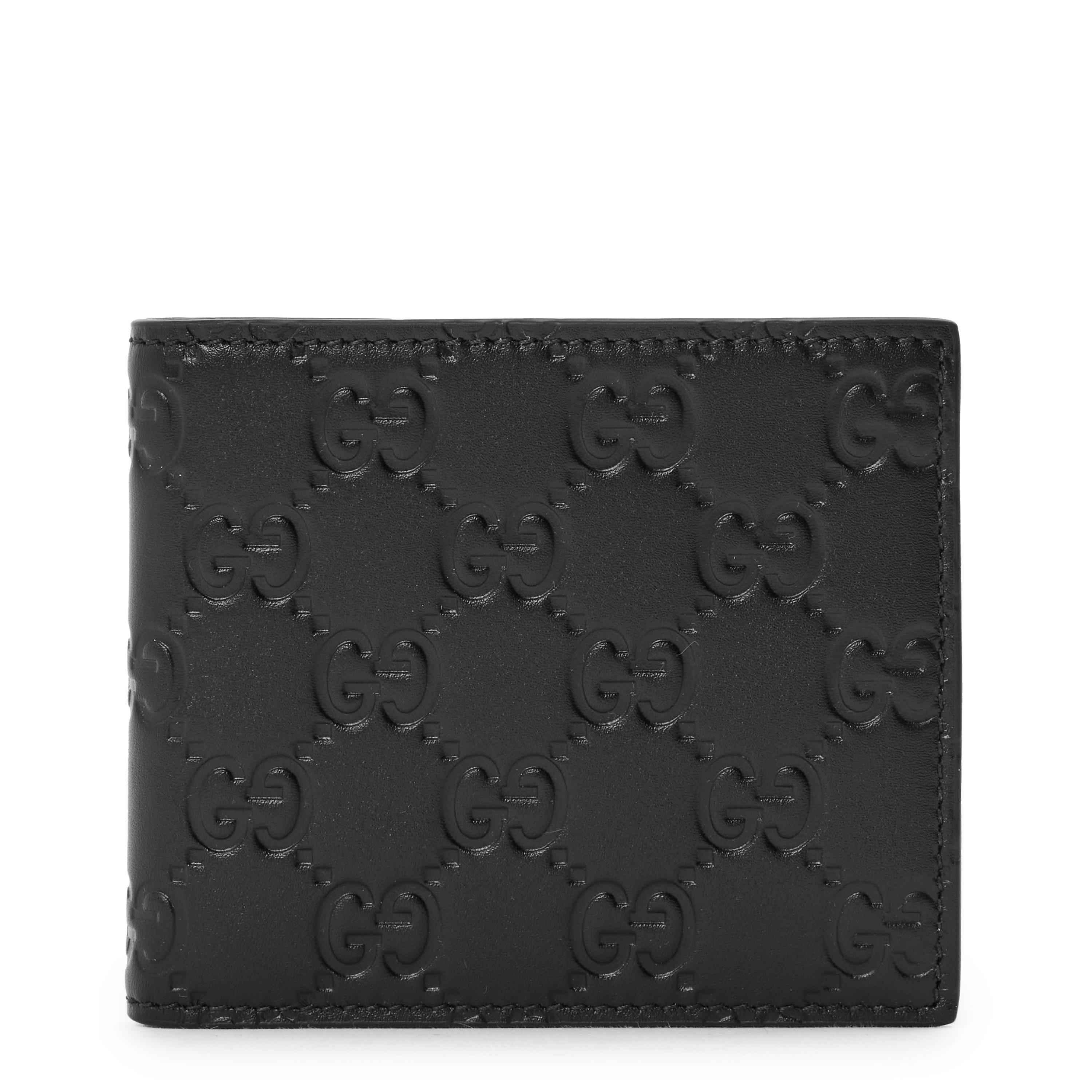 Gucci Men's Emblem Bill Billfold Wallet - Black