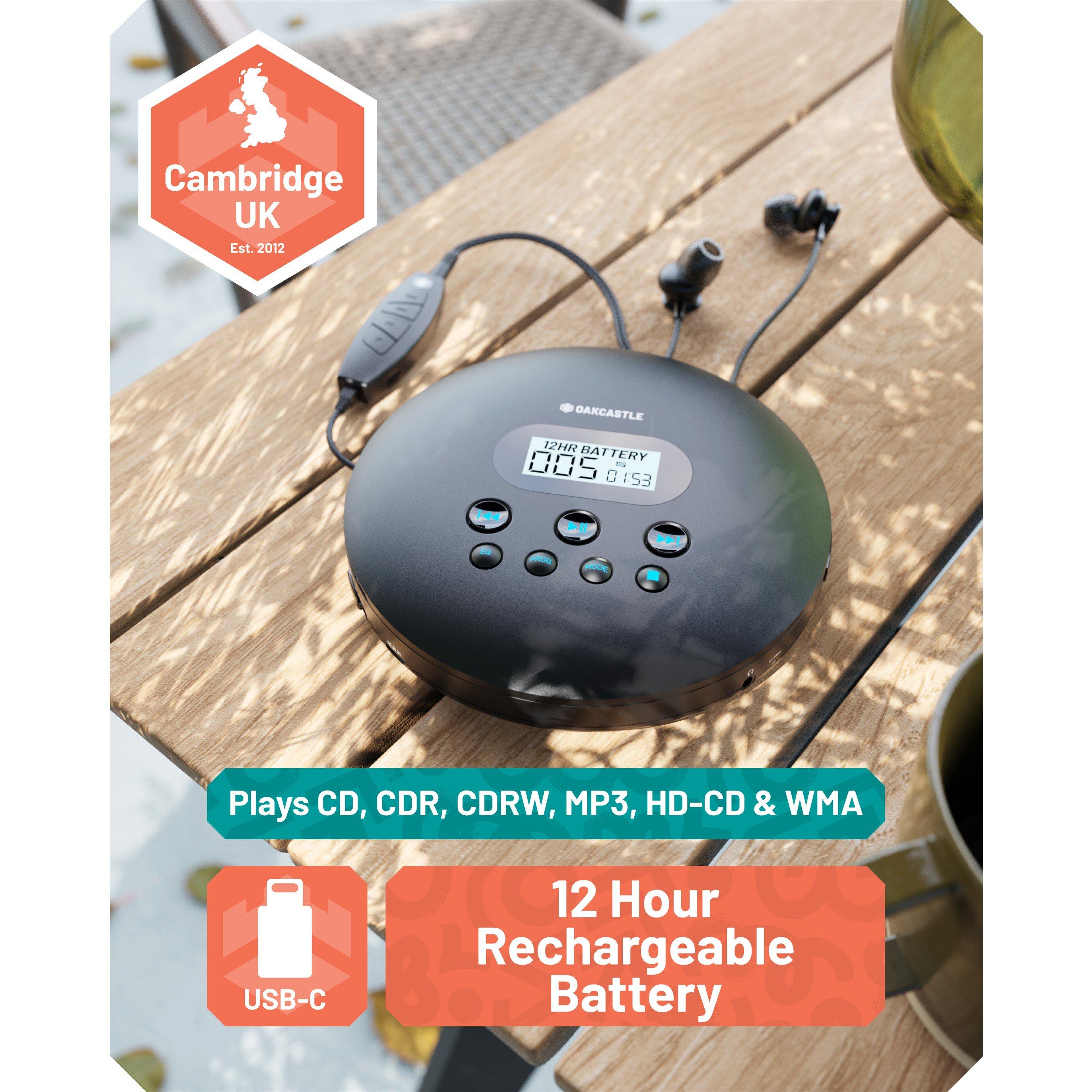 Black - OAKCASTLE - CD100 Portable Bluetooth CD Player - 2