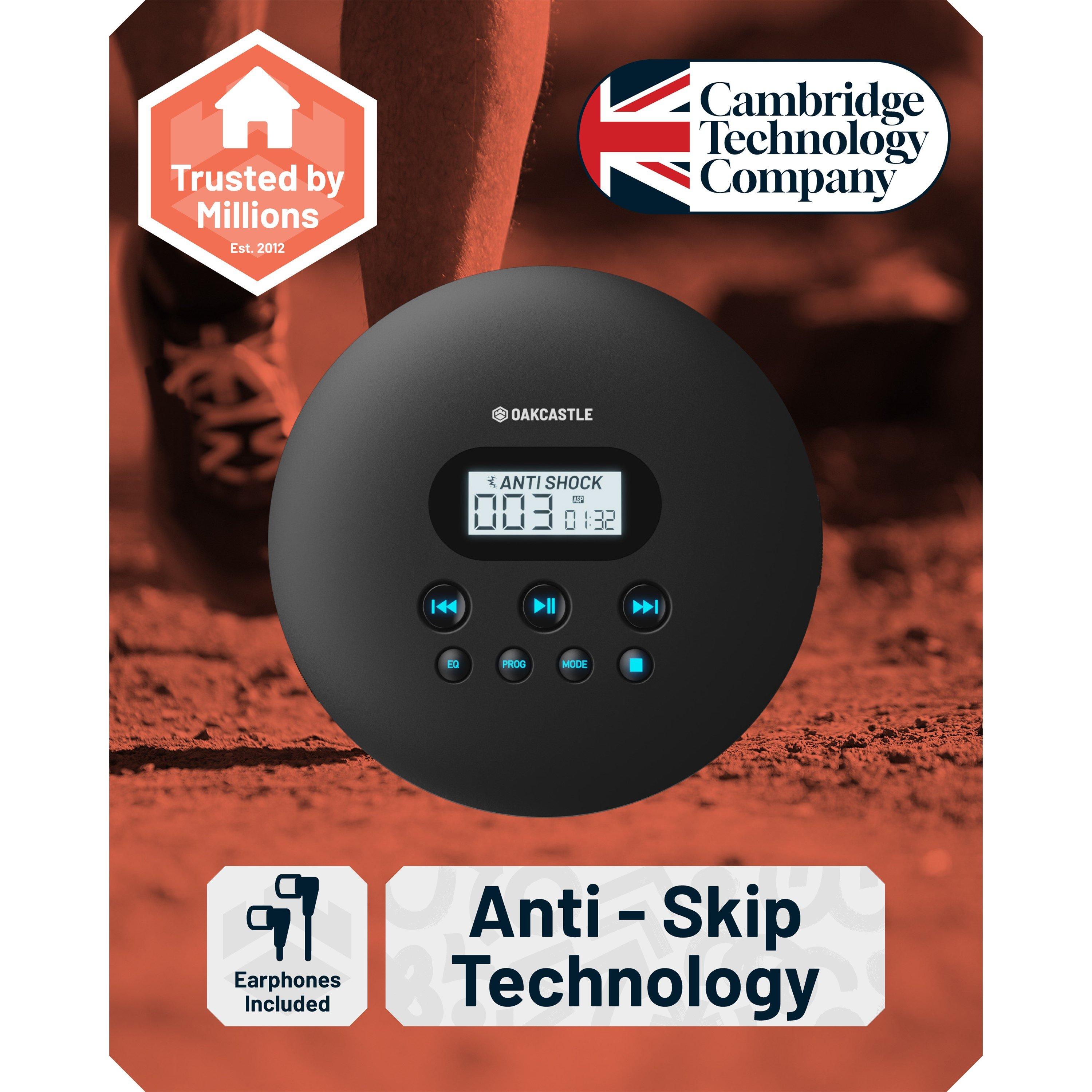 Black - OAKCASTLE - CD100 Portable Bluetooth CD Player - 5