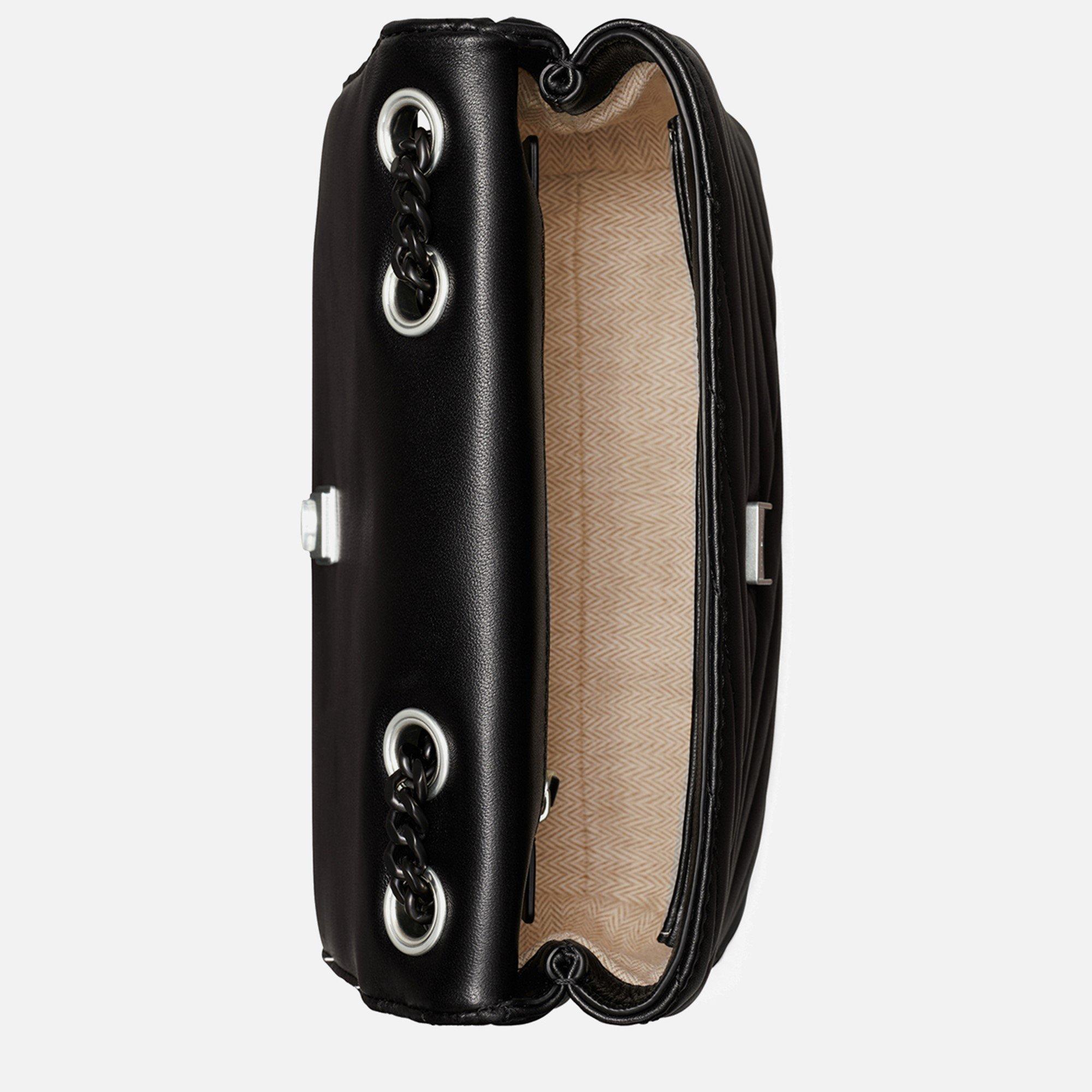 Black/Silver - Tory Burch - Women's Shoulder Bag - 3