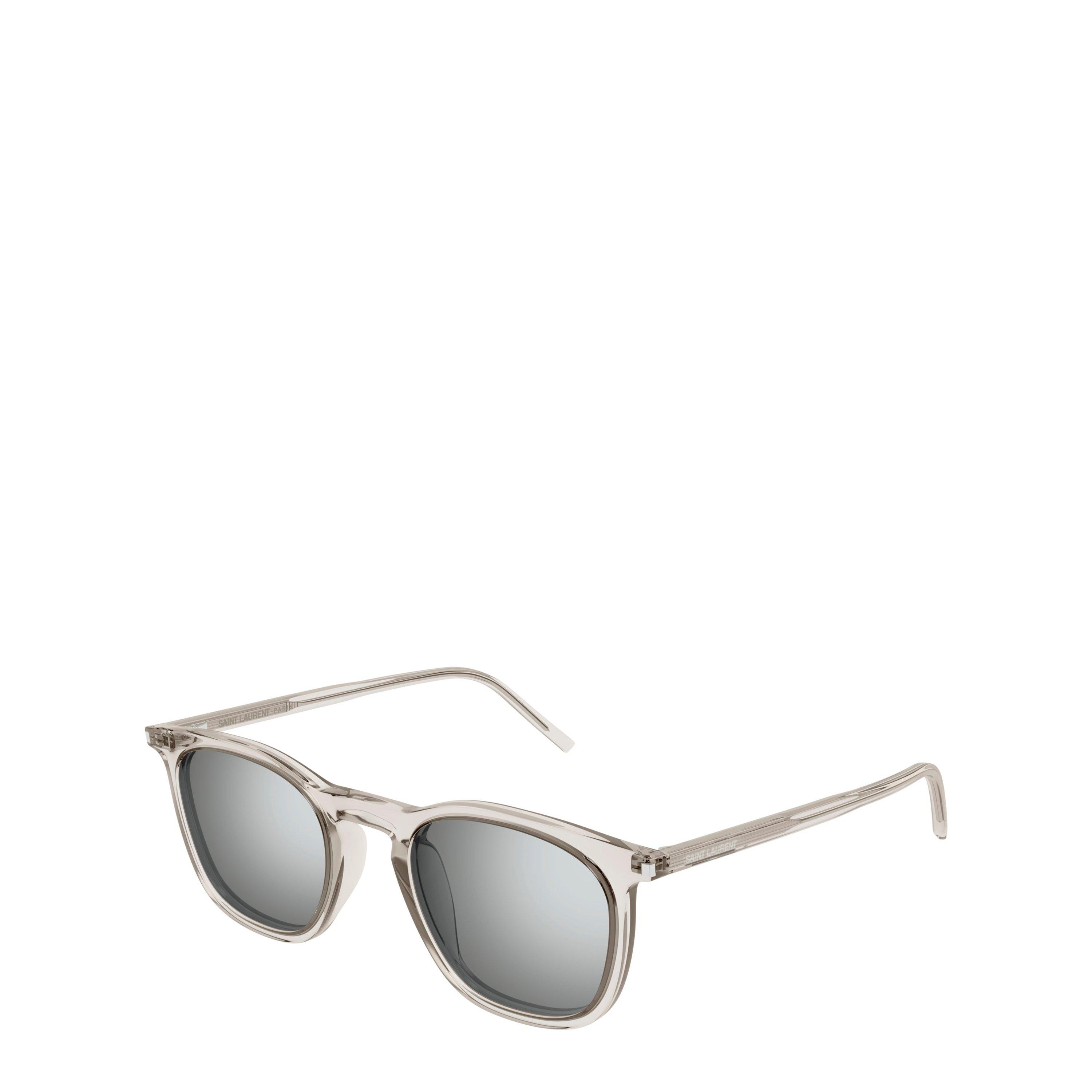 Saint Laurent Men's Retro Round UV Protection Sunglasses - Clear