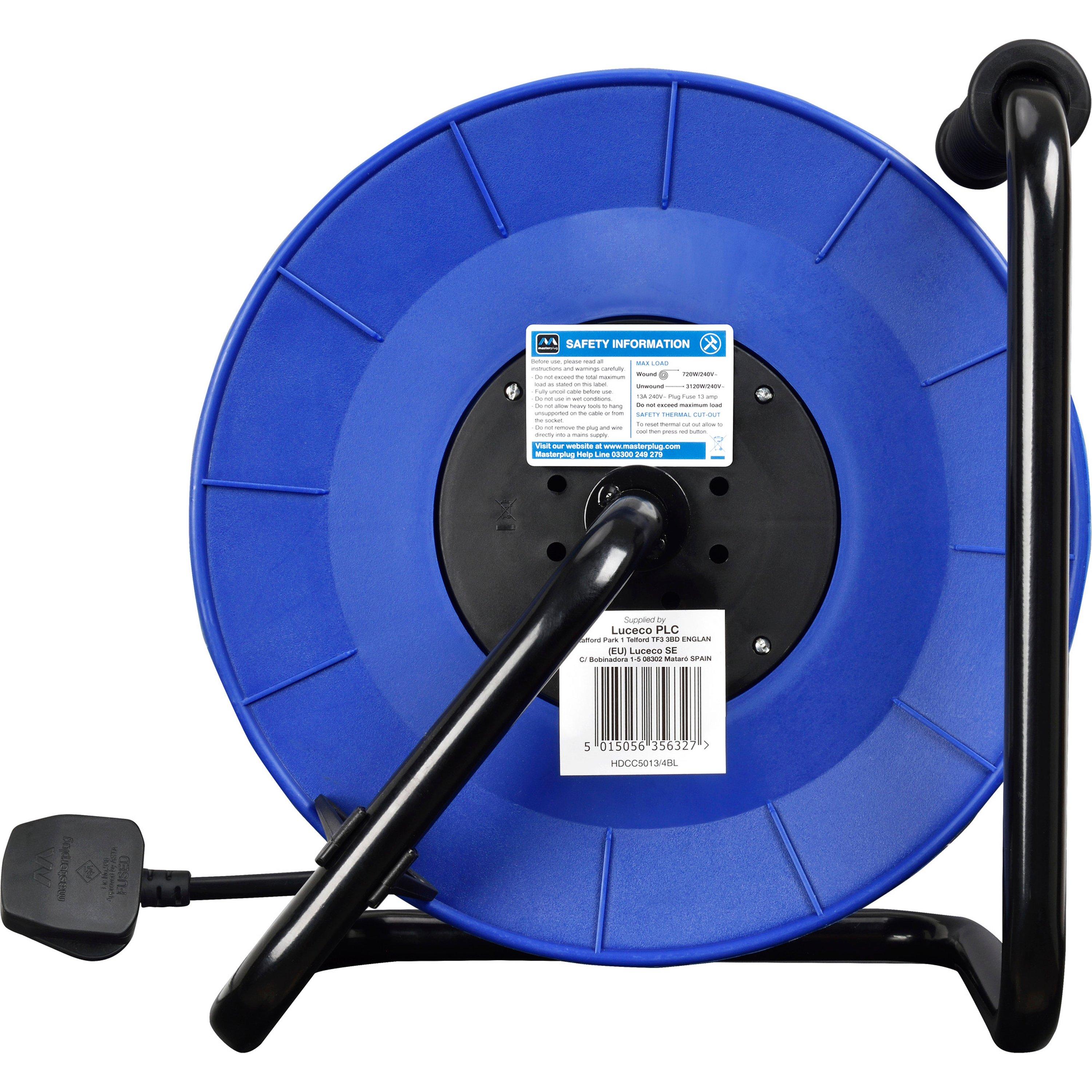 Blue - Masterplug - MASTERPLUG 4 SOCKET 50M 13 AMP HEAVY DUTY OPEN REE - 5