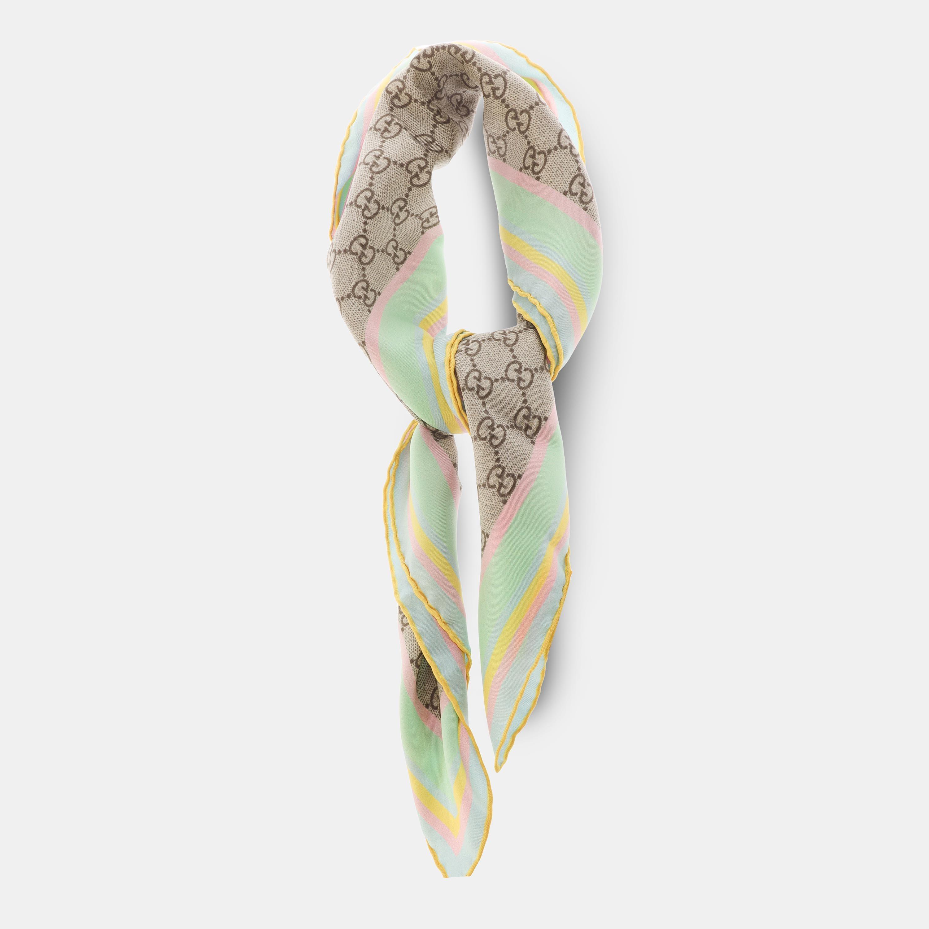 Sun/Pink - Gucci - Women's Silk Scarf - 2