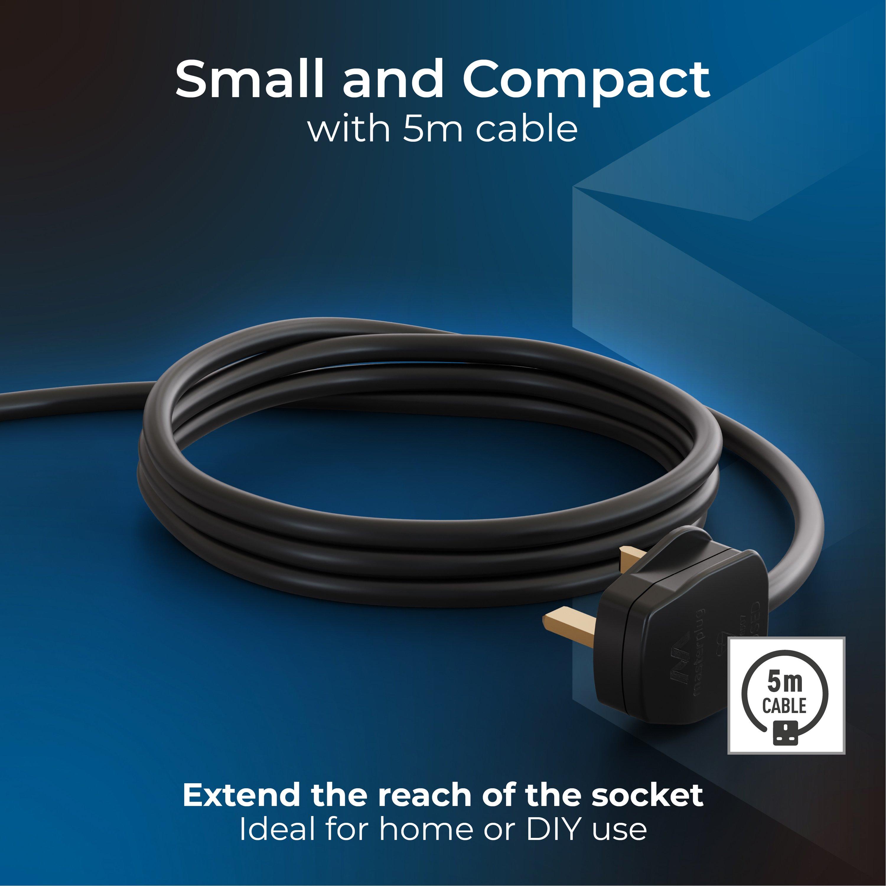 Blue - Masterplug - MASTERPLUG 4 SOCKET 5M 10 AMP CASSETTE REEL BLUE - 5