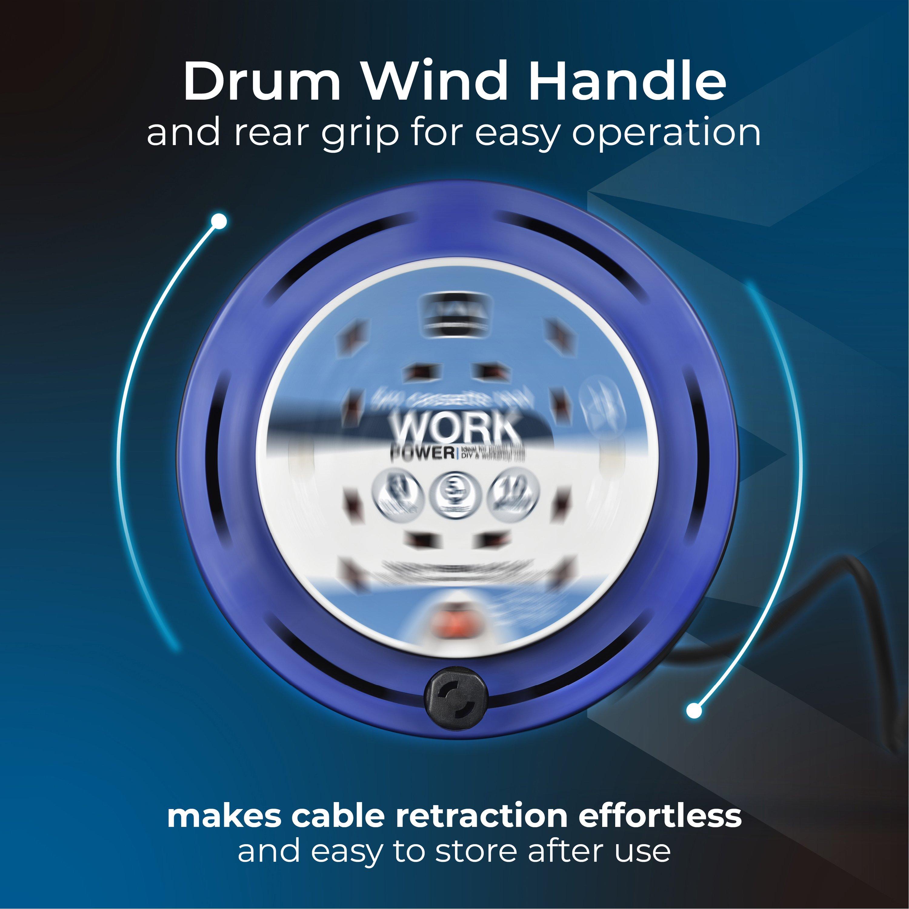 Blue - Masterplug - MASTERPLUG 4 SOCKET 5M 10 AMP CASSETTE REEL BLUE - 6