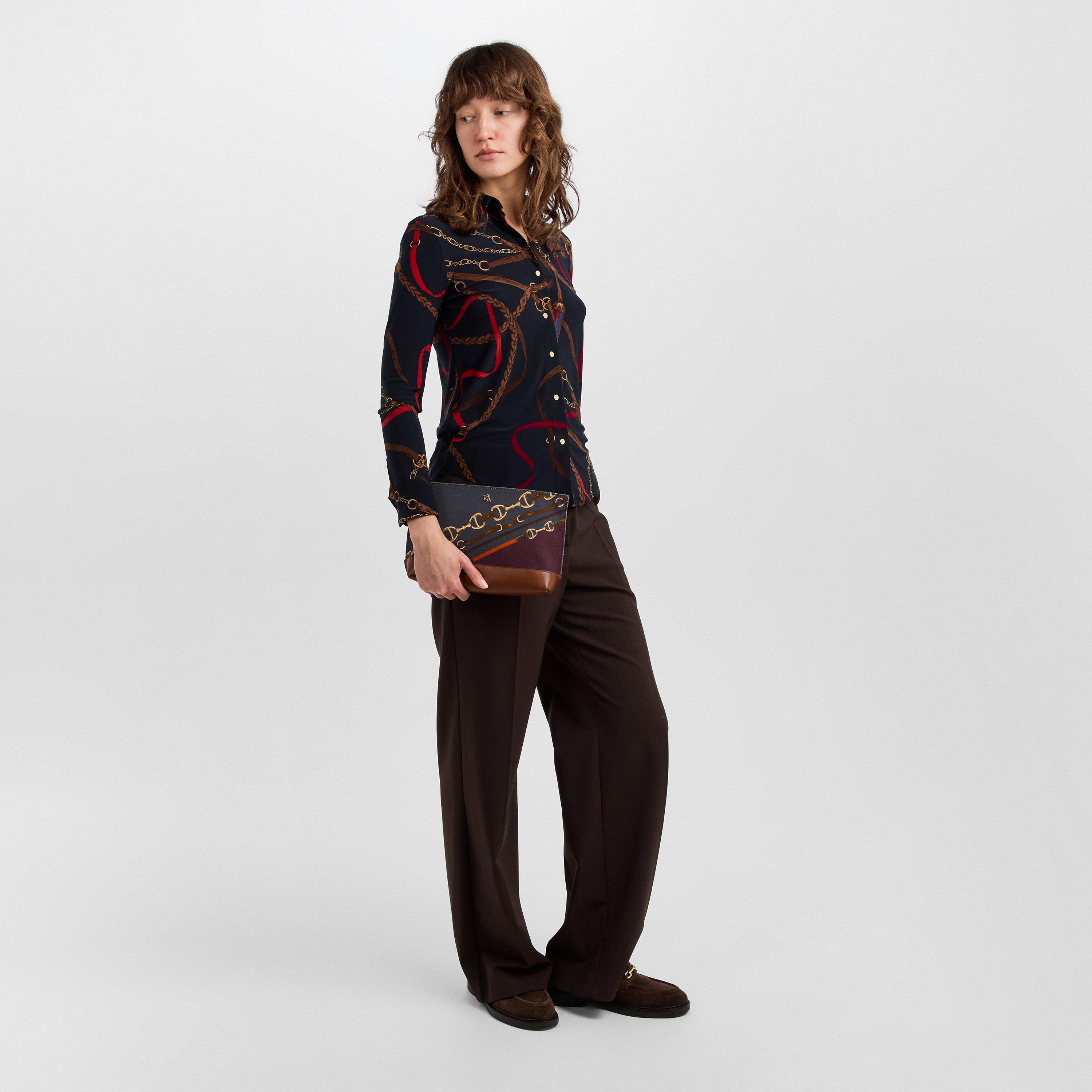 Blue - Lauren by Ralph Lauren - Women's Real Leather Pouch - 6