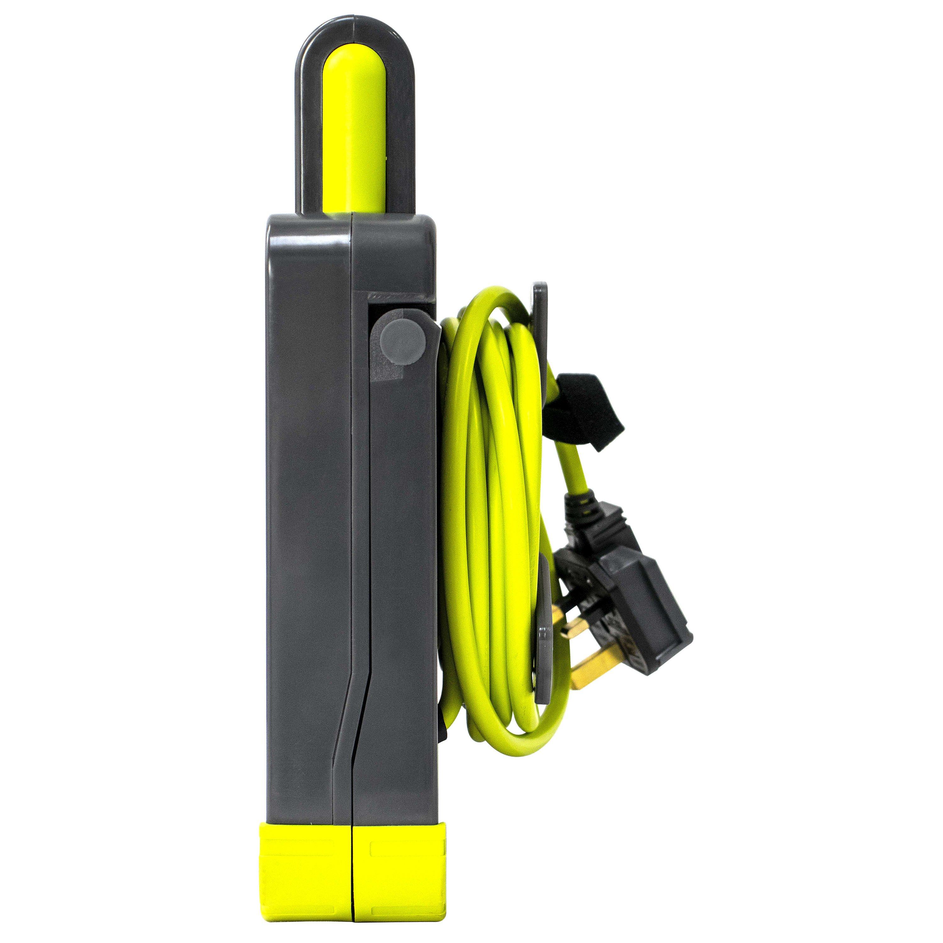 Green And Black - Masterplug - Masterplug 5m 4 Socket Work Light Cable Reel 13A - 5