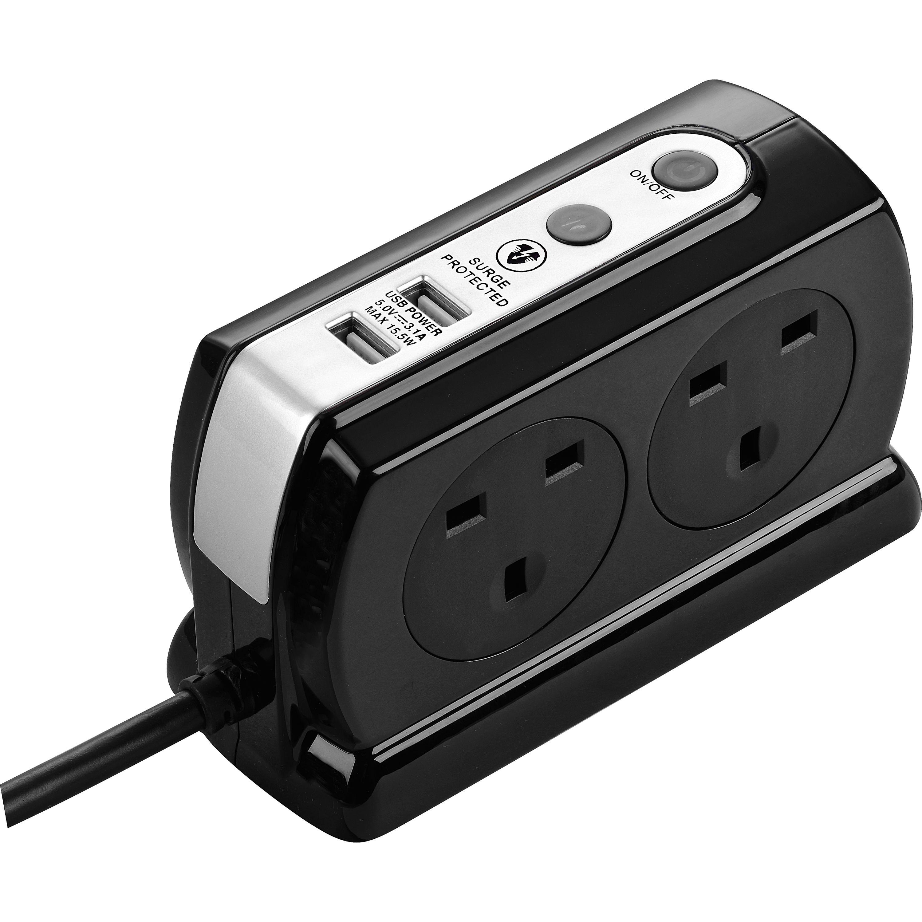 Masterplug 4 Socket USB A 2m Surge Extension Cable | FRASERS