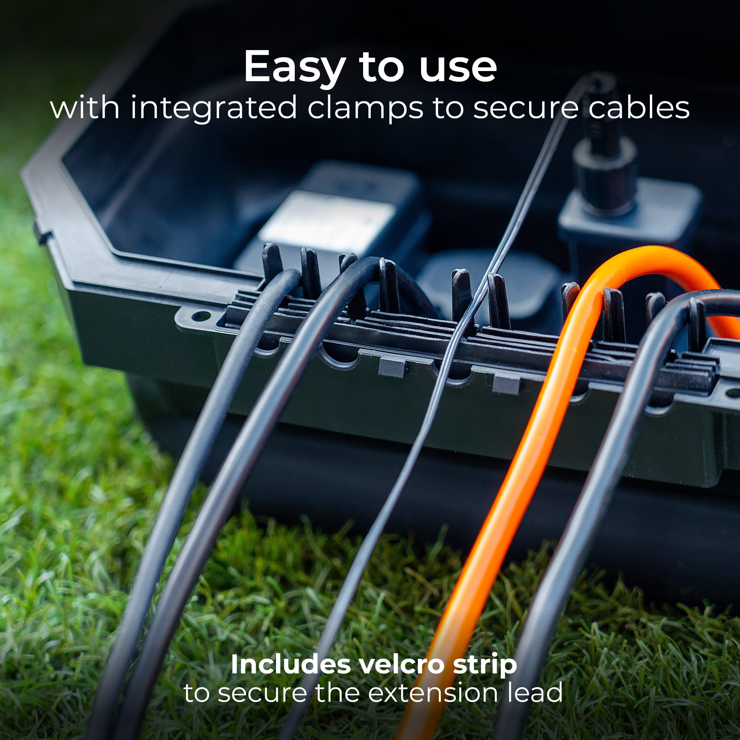 Black - Masterplug - Masterplug Weatherproof Box & 4 Socket 8m Lead - 7