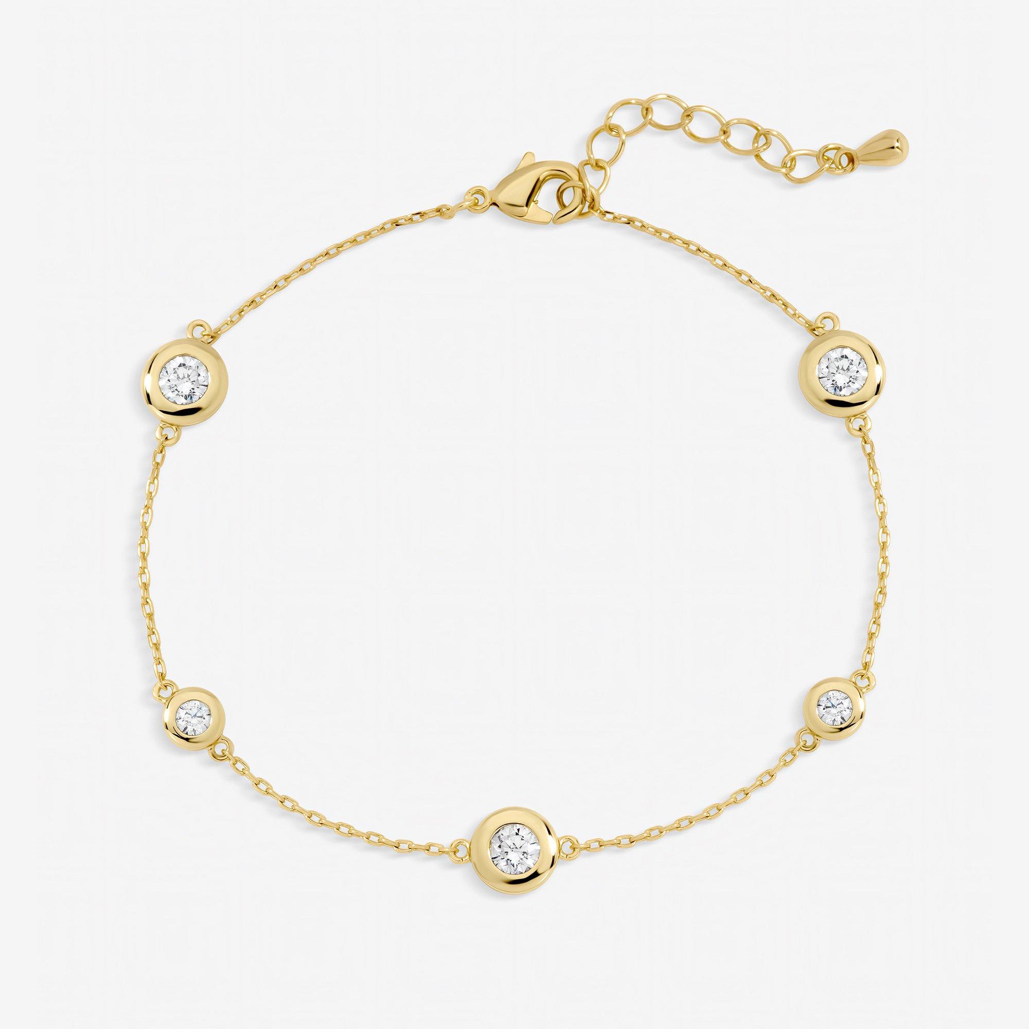 Gold - Jon Richard - Gold Plated Cubic Zirconia Bezel Bracelet - 1