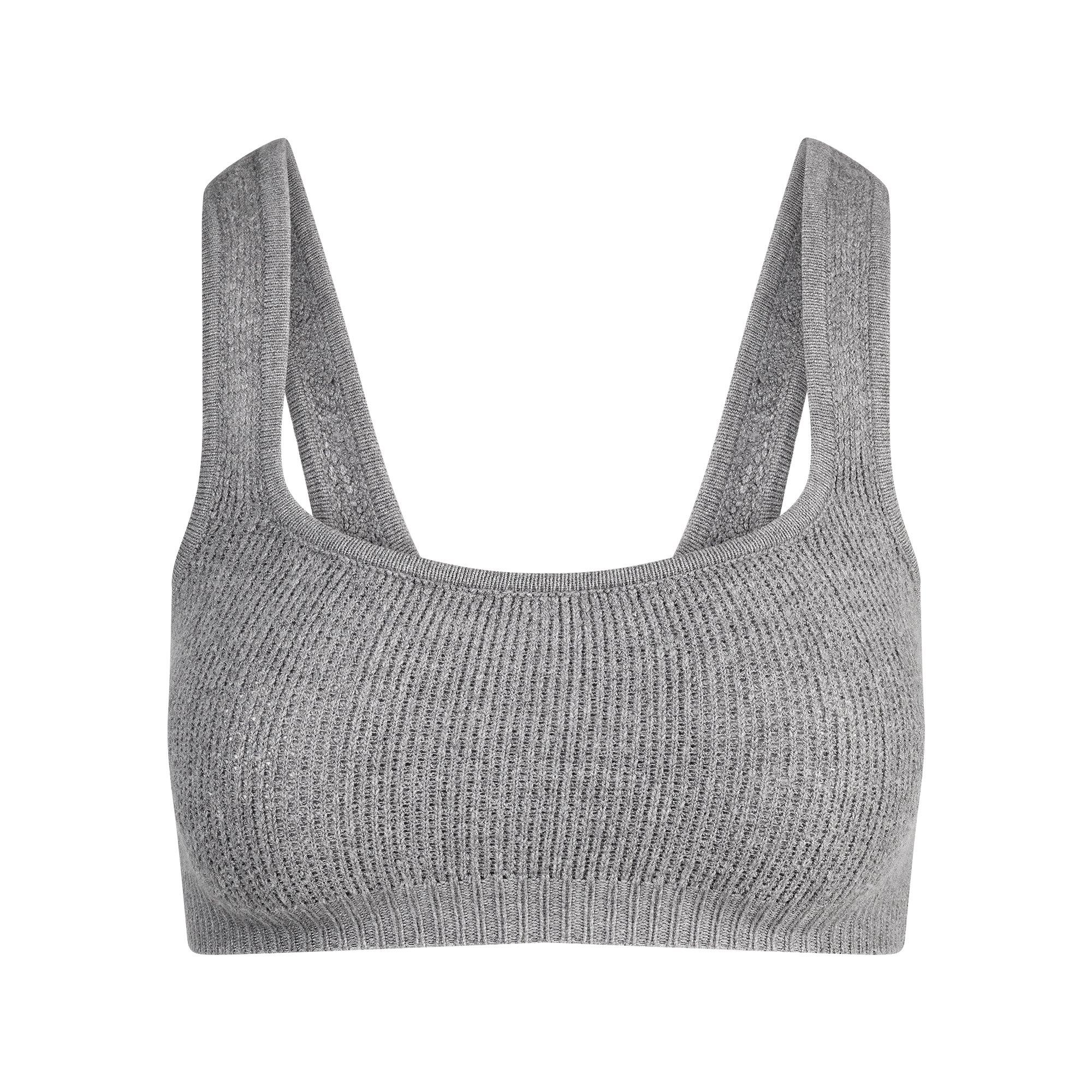 Dark HthrGrey - SKIMS - Women's Knitted Scoop Bralette - 1