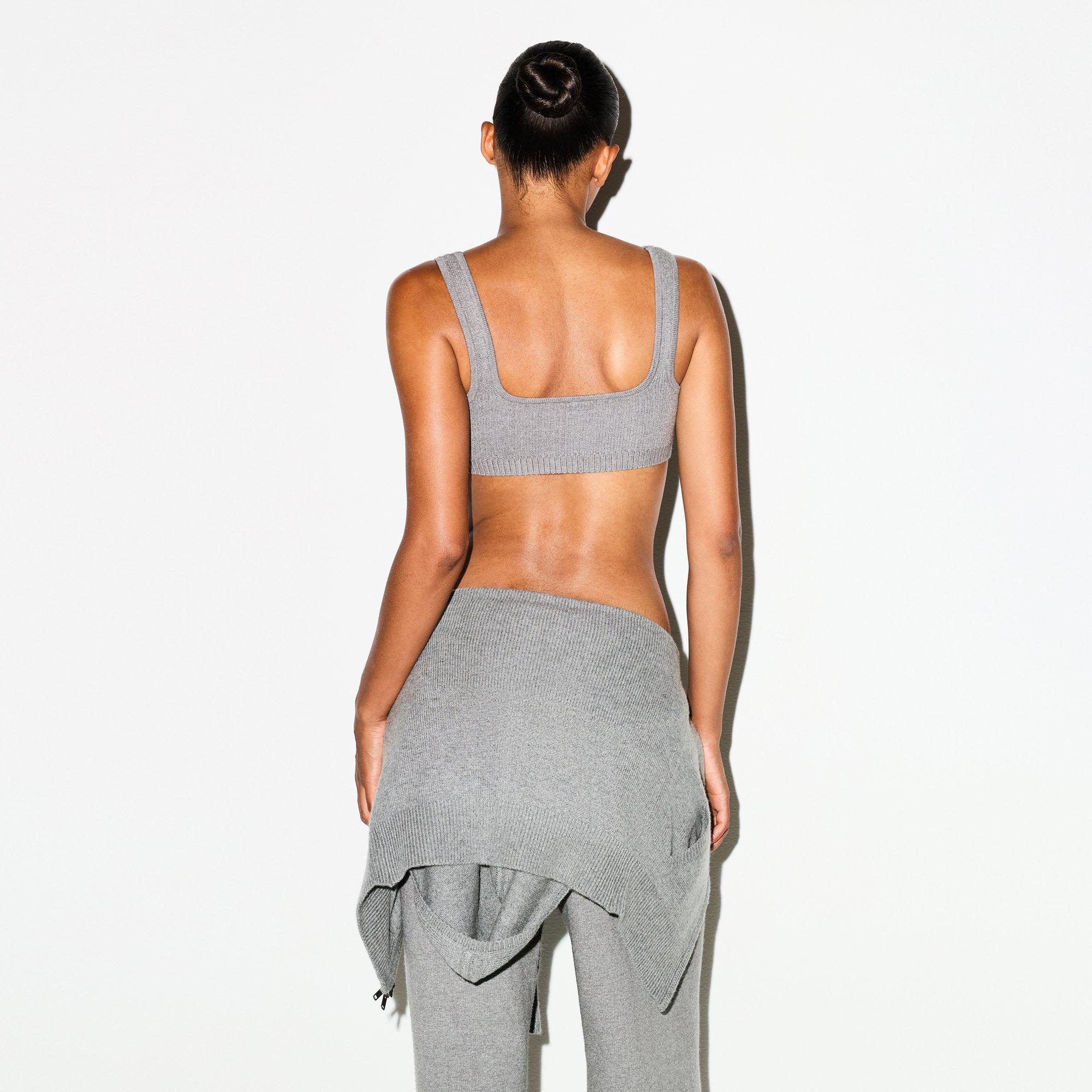 Dark HthrGrey - SKIMS - Women's Knitted Scoop Bralette - 3