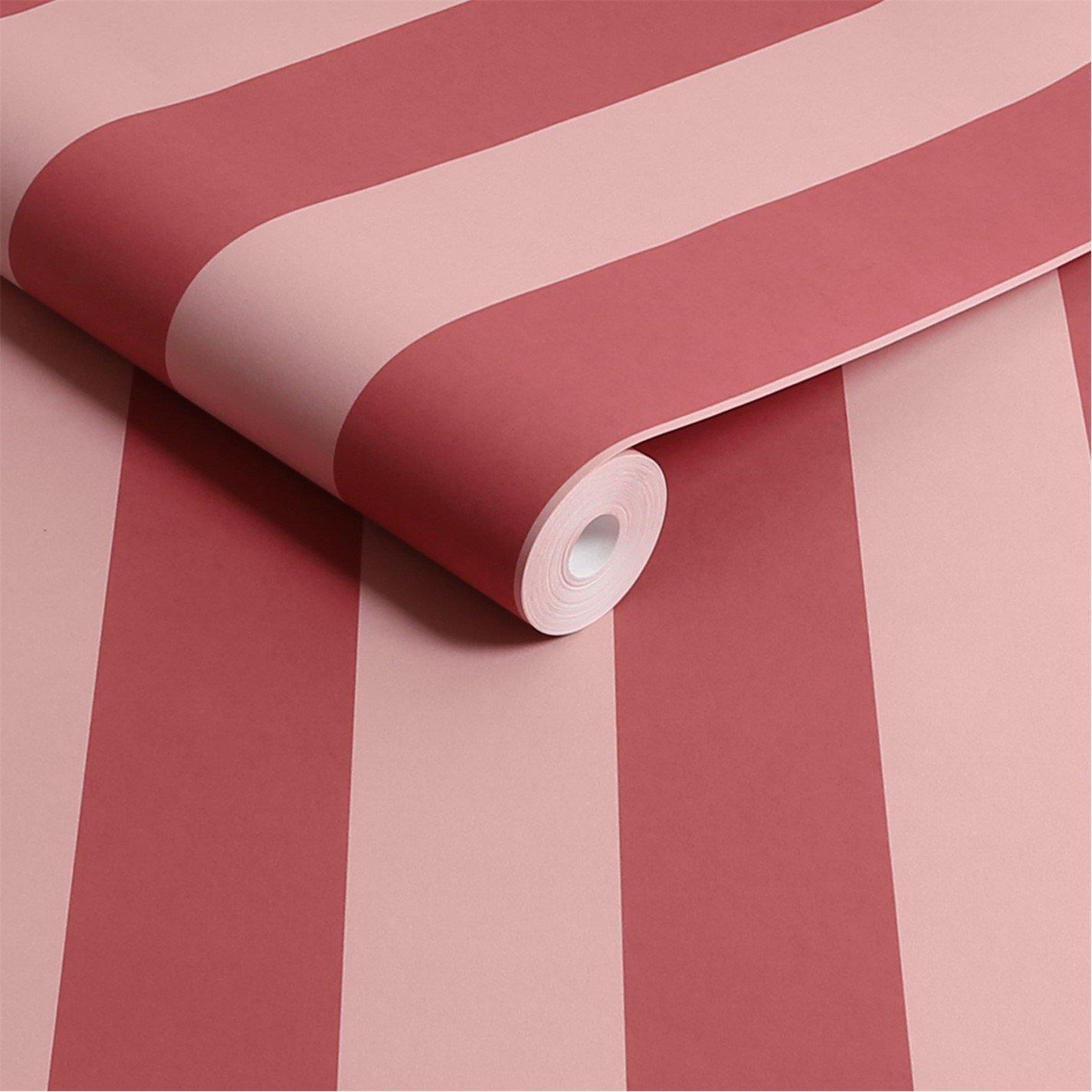 Pink - Cath Kidston - Canopy Stripe Pink & Red Stripped Wallpaper - 4