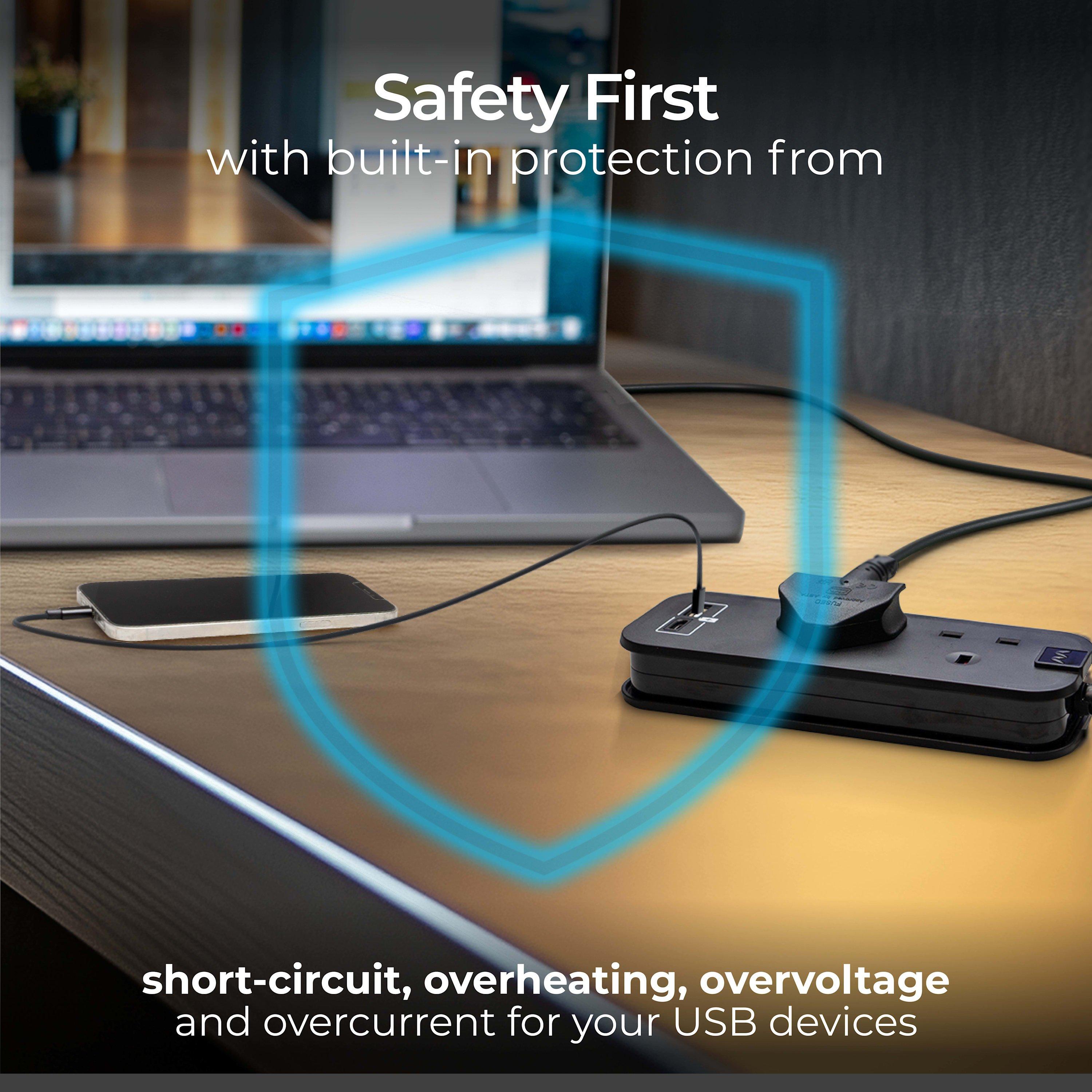 Black - Masterplug - MASTERPLUG 2 SOCKET 0.45M 13 AMP EXTENSION LEAD + - 6