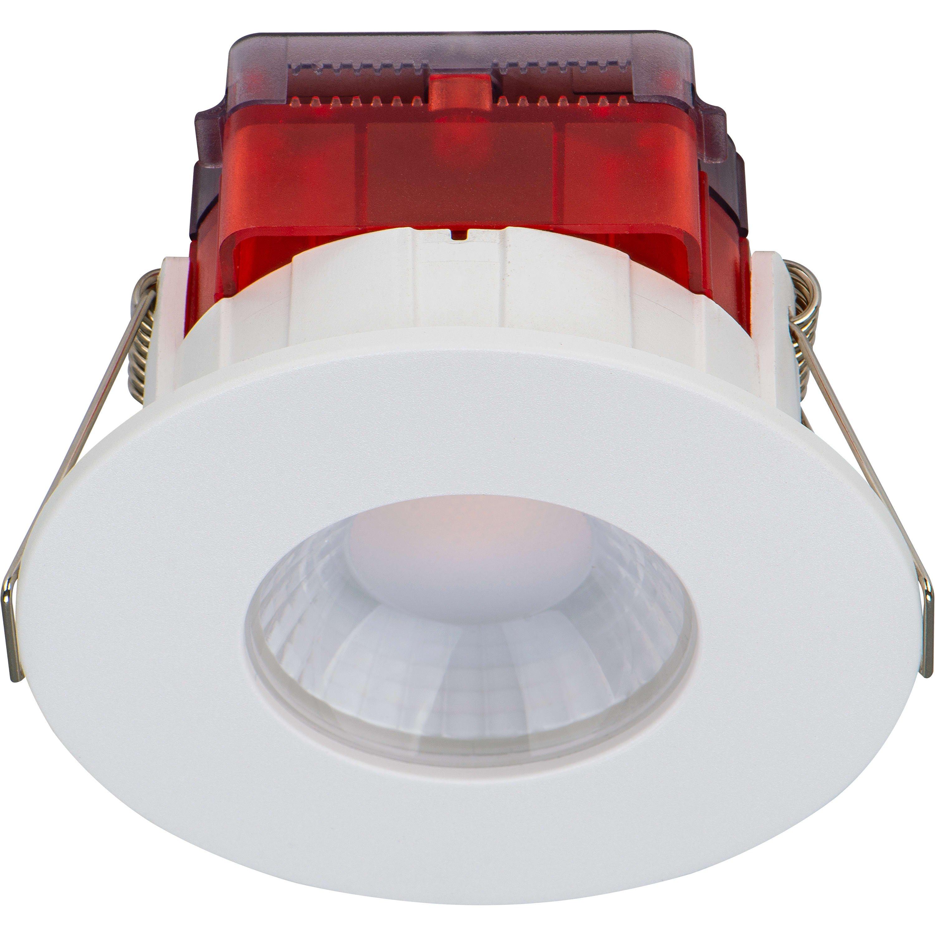 White - Luceco - Luceco Ftype Spot Downlight IP65 3000K 515lm x10 - 8