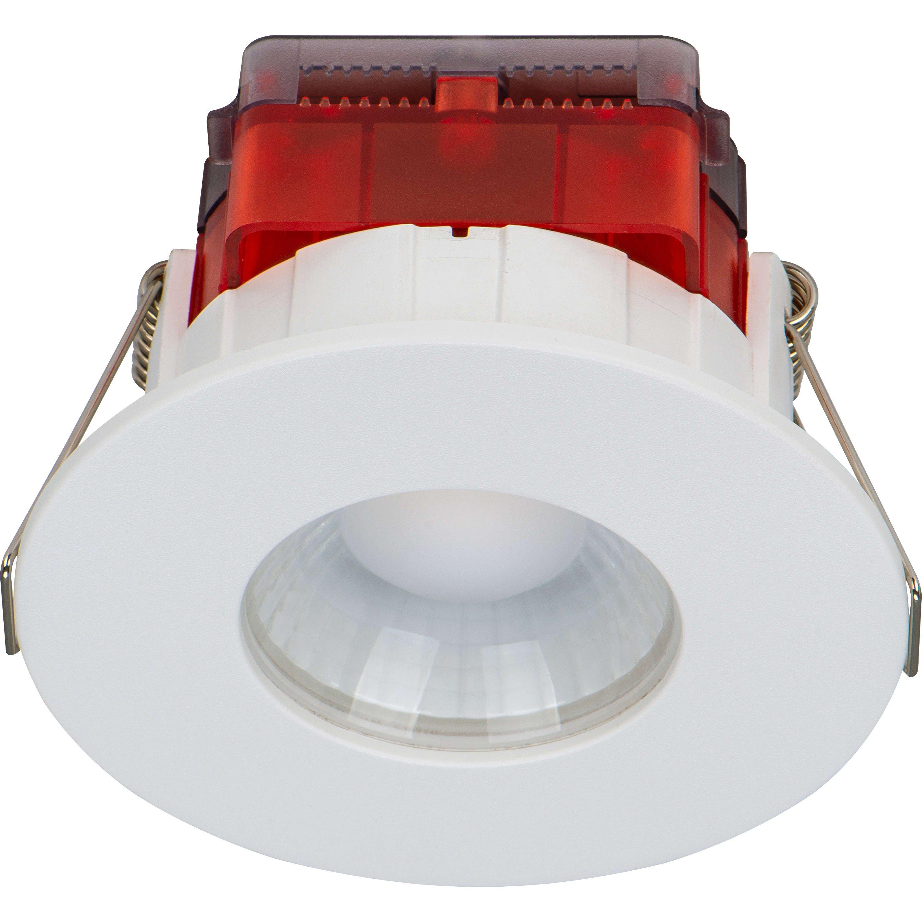 White - Luceco - Luceco Ftype Spot Downlight IP65 4000K 515lm x10 - 8
