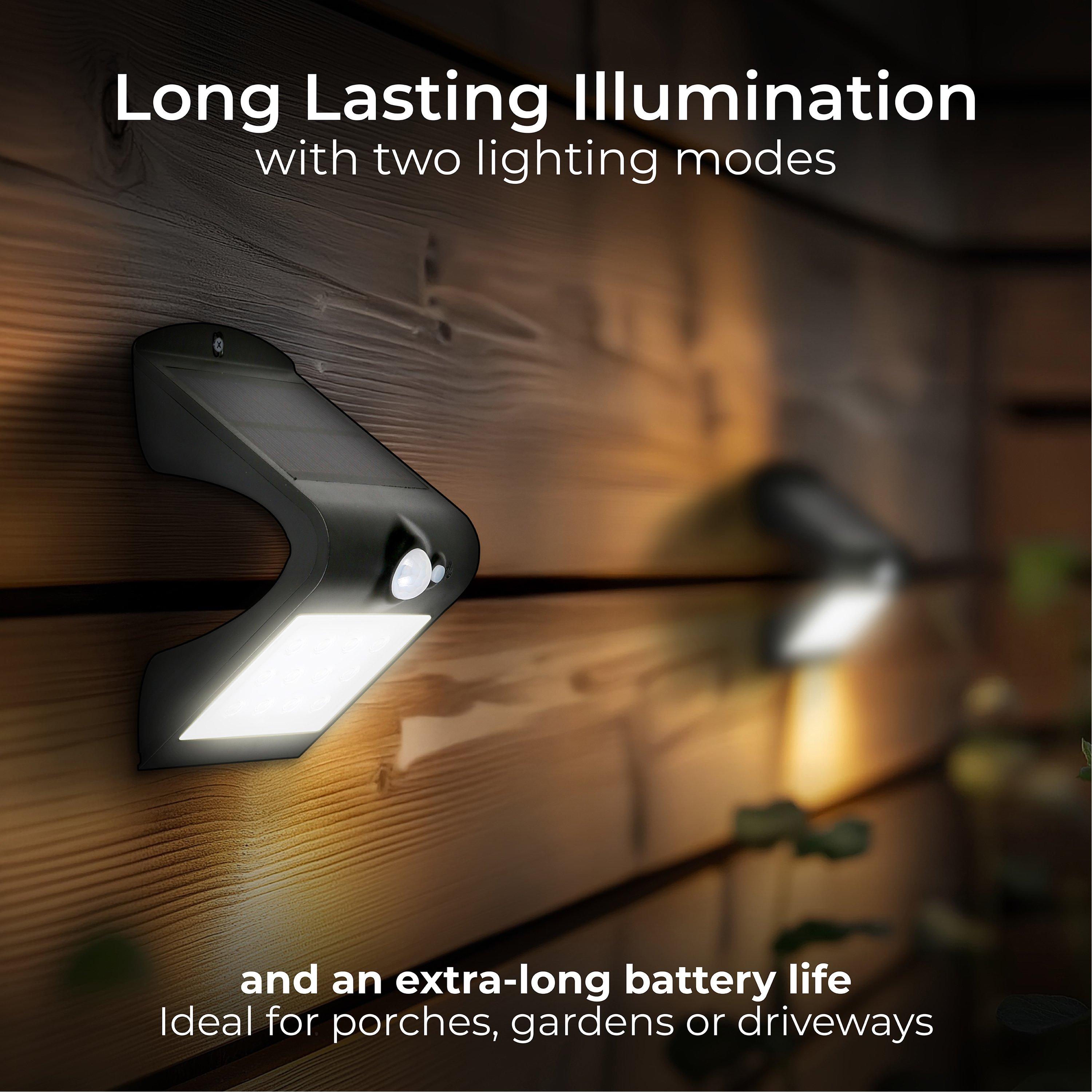 Black - Luceco - Luceco LED Solar Guardian Wall Light with PIR Moti - 8