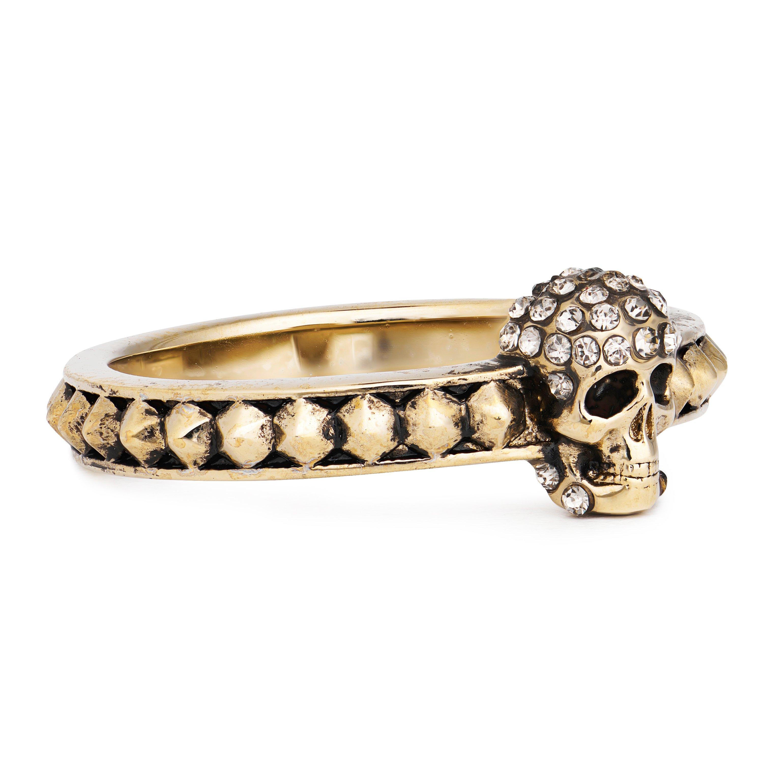 Pale Gold 7185 - Alexander McQueen - Pave Skull Ring - 3