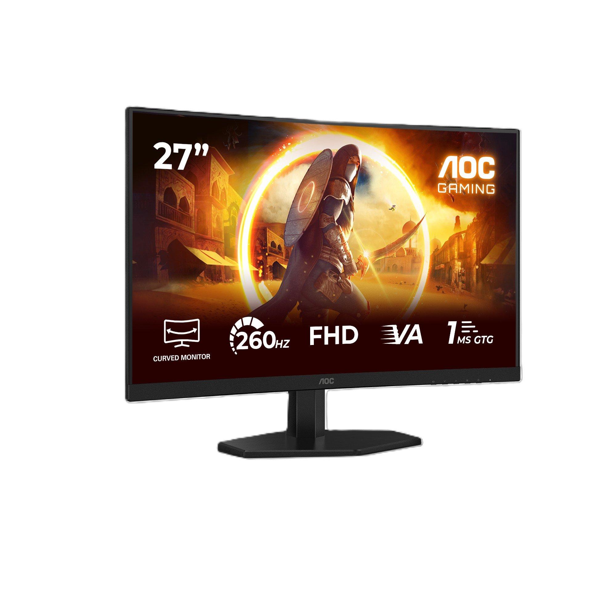 Black - AOC - 27 Full HD Fast VA 240Hz (260Hz OC) Gaming Monitor Black/Red - 2