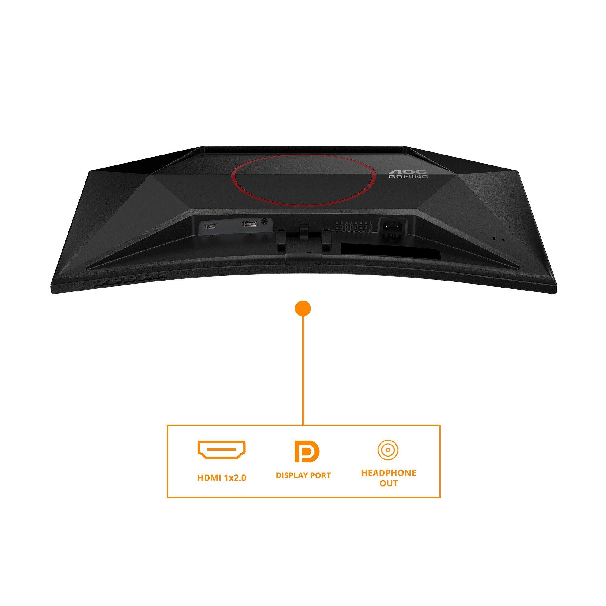 Black - AOC - 27 Full HD Fast VA 240Hz (260Hz OC) Gaming Monitor Black/Red - 5
