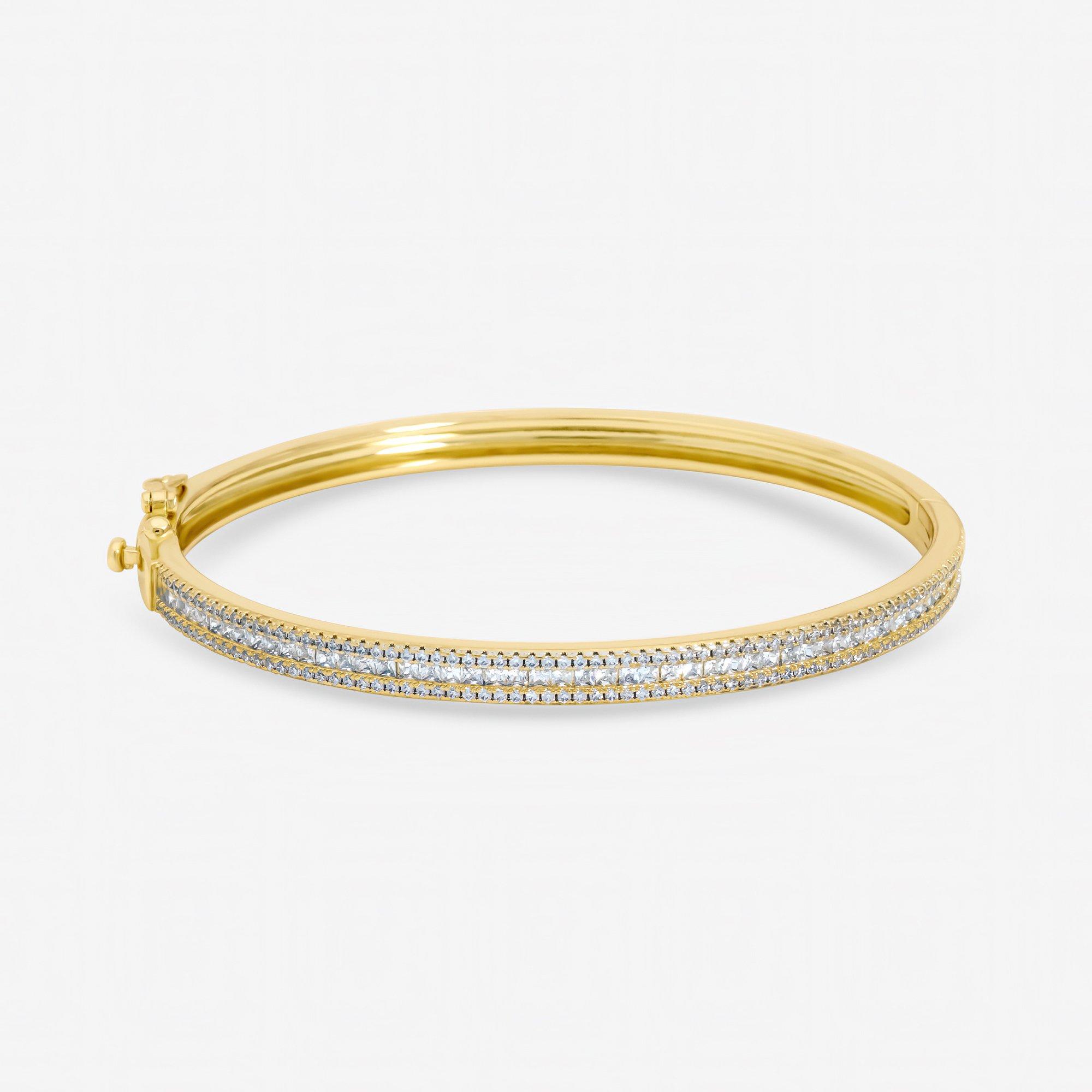 Gold - Jon Richard - Gold Plated Cubic Zirconia Bangle - 1