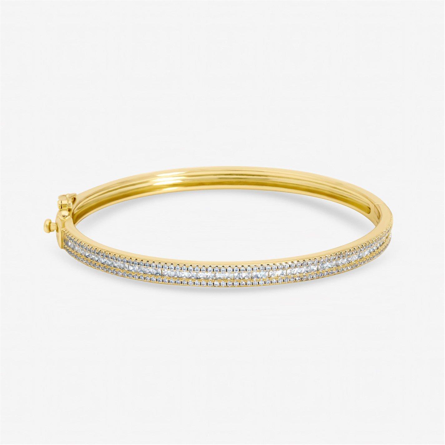 Jon Richard Women's Plated Cubic Zirconia Bangle Gold