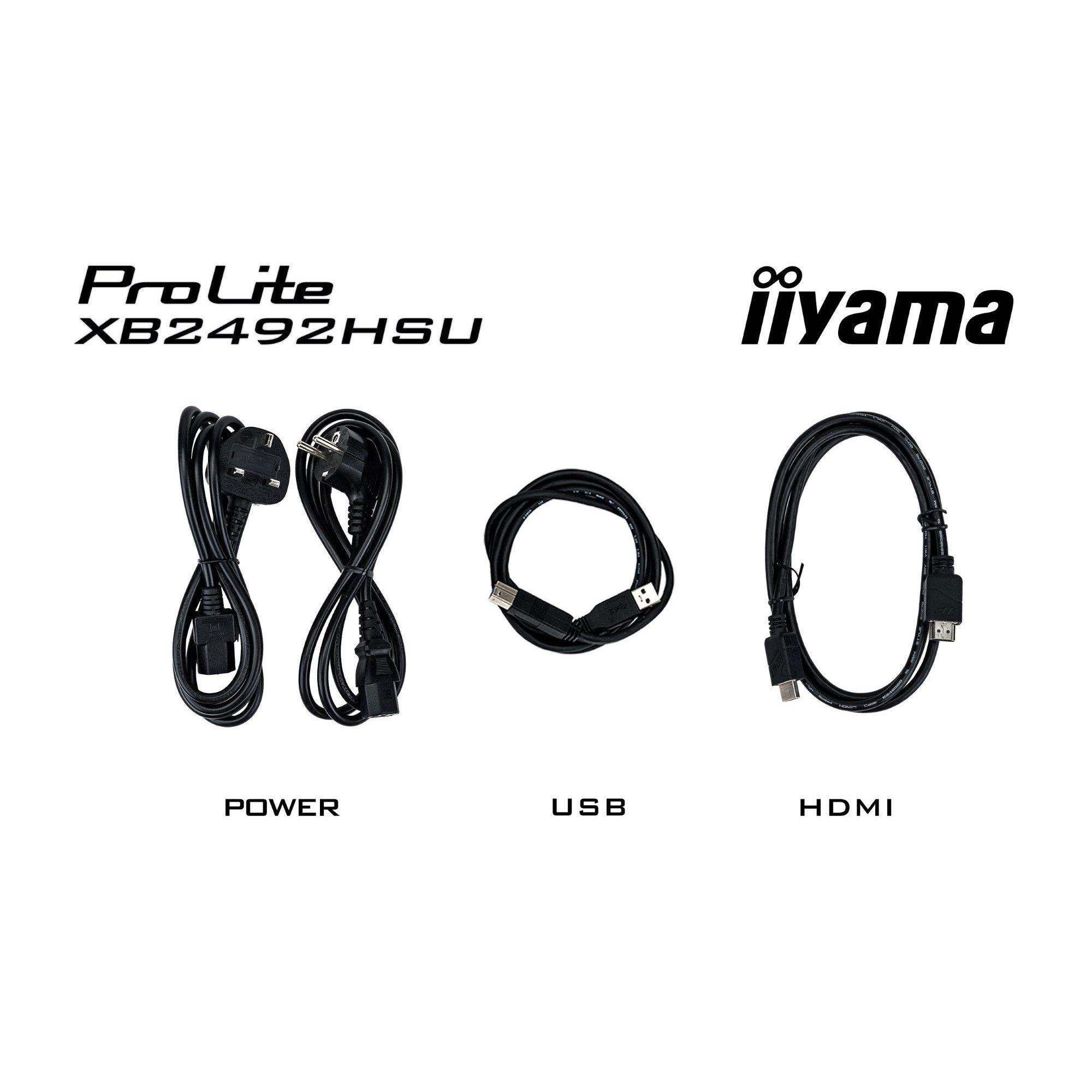 Black - iiyama - XB2492HSU-B1 24 inch Eco IPS 120Hz 1ms Full HD Monitor - 10