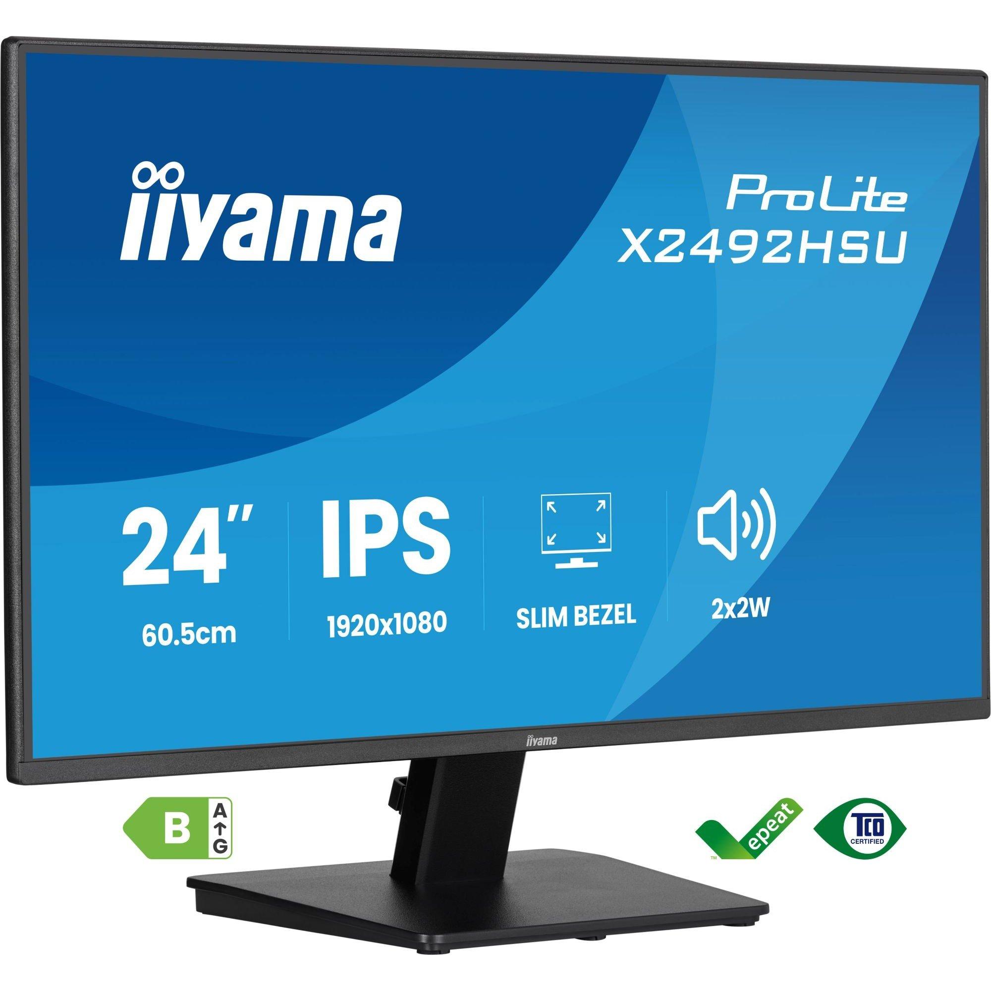 Black - iiyama - X2492HSU-B1 24 inch Eco IPS 120Hz 1ms Full HD Monitor - 2