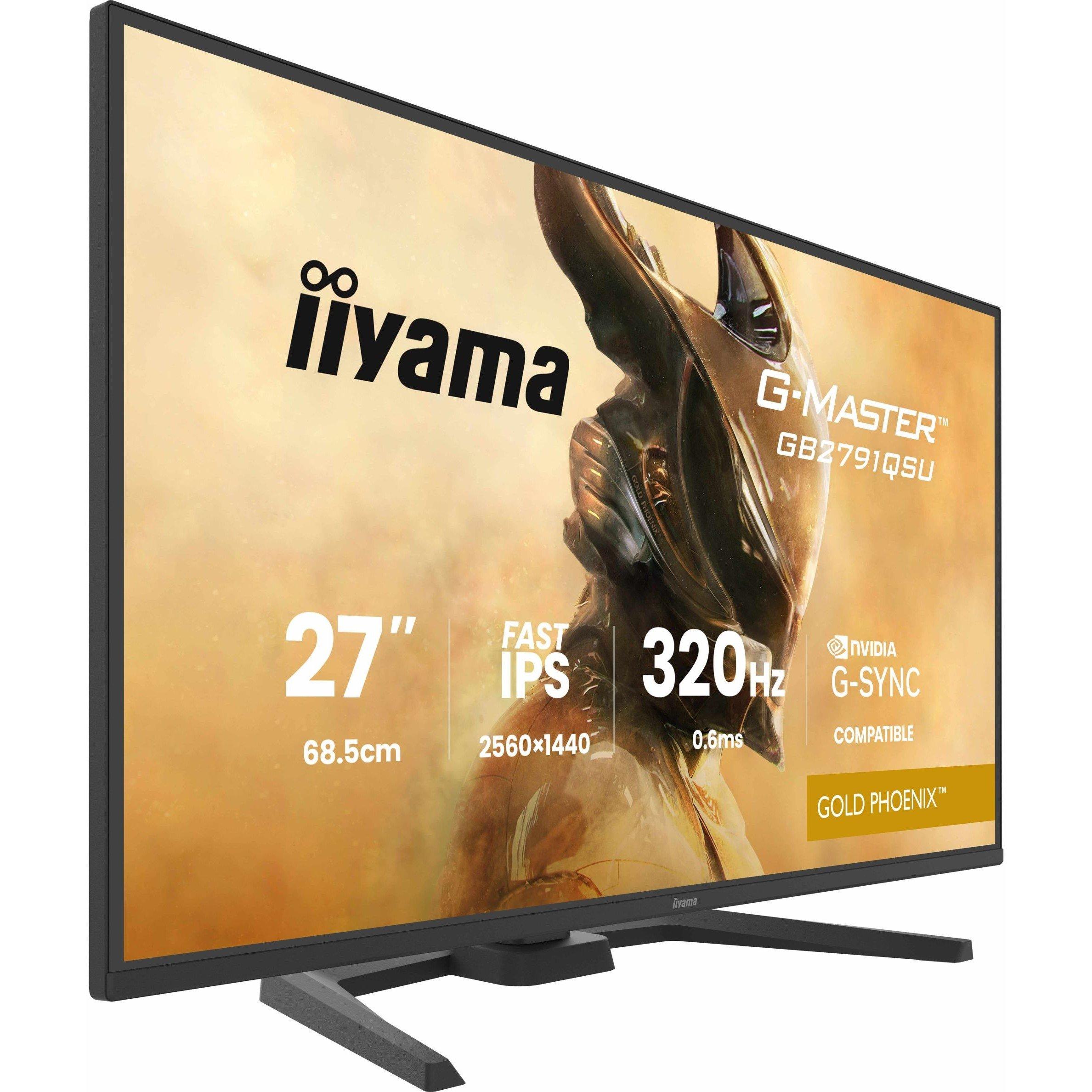 Black - iiyama - G-Master GB2791QSU-B1 27 inch Fast IPS LCD 2560x1440 320Hz G-SYNC Compatible Monitor - 2