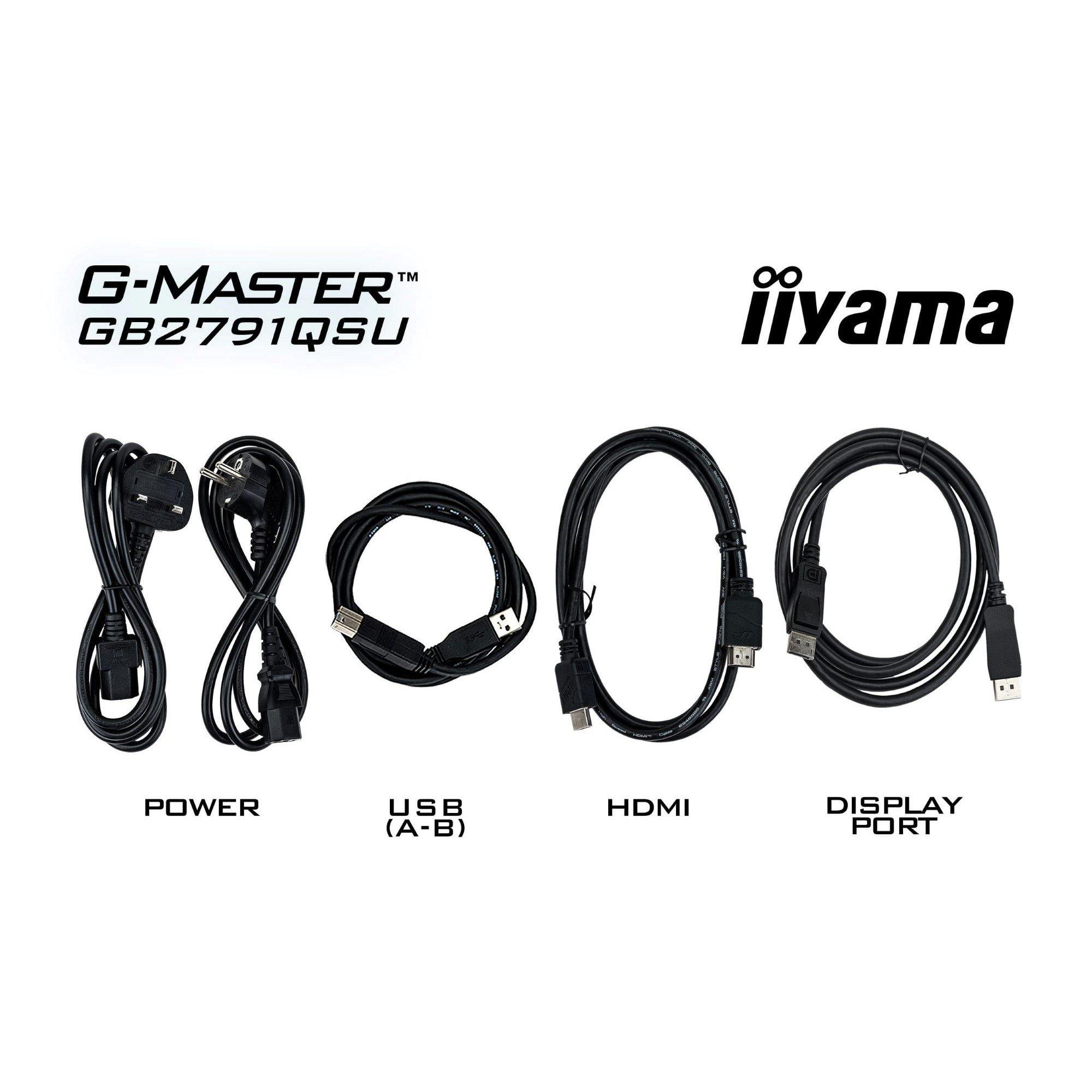 Black - iiyama - G-Master GB2791QSU-B1 27 inch Fast IPS LCD 2560x1440 320Hz G-SYNC Compatible Monitor - 11