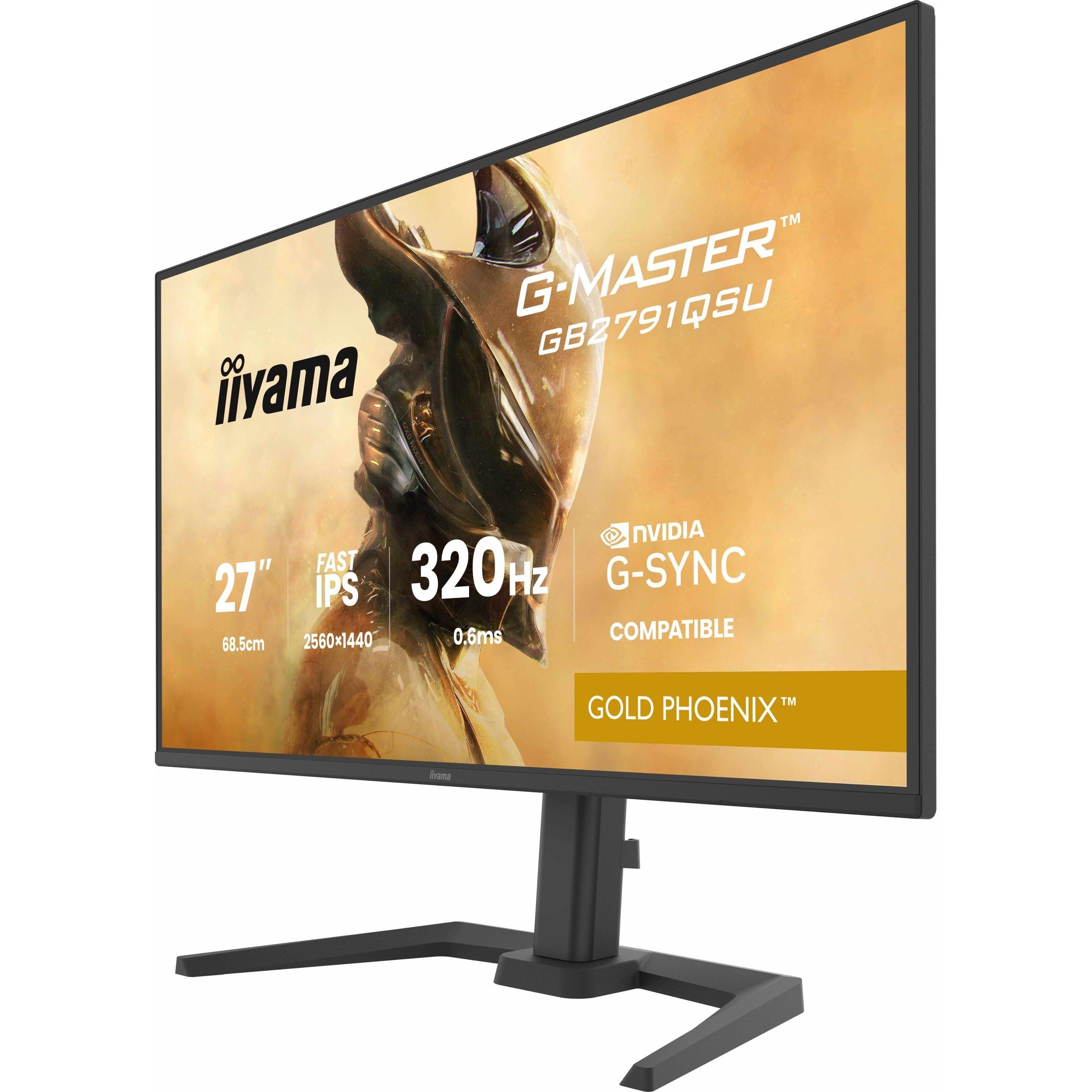 Black - iiyama - G-Master GB2791QSU-B1 27 inch Fast IPS LCD 2560x1440 320Hz G-SYNC Compatible Monitor - 3