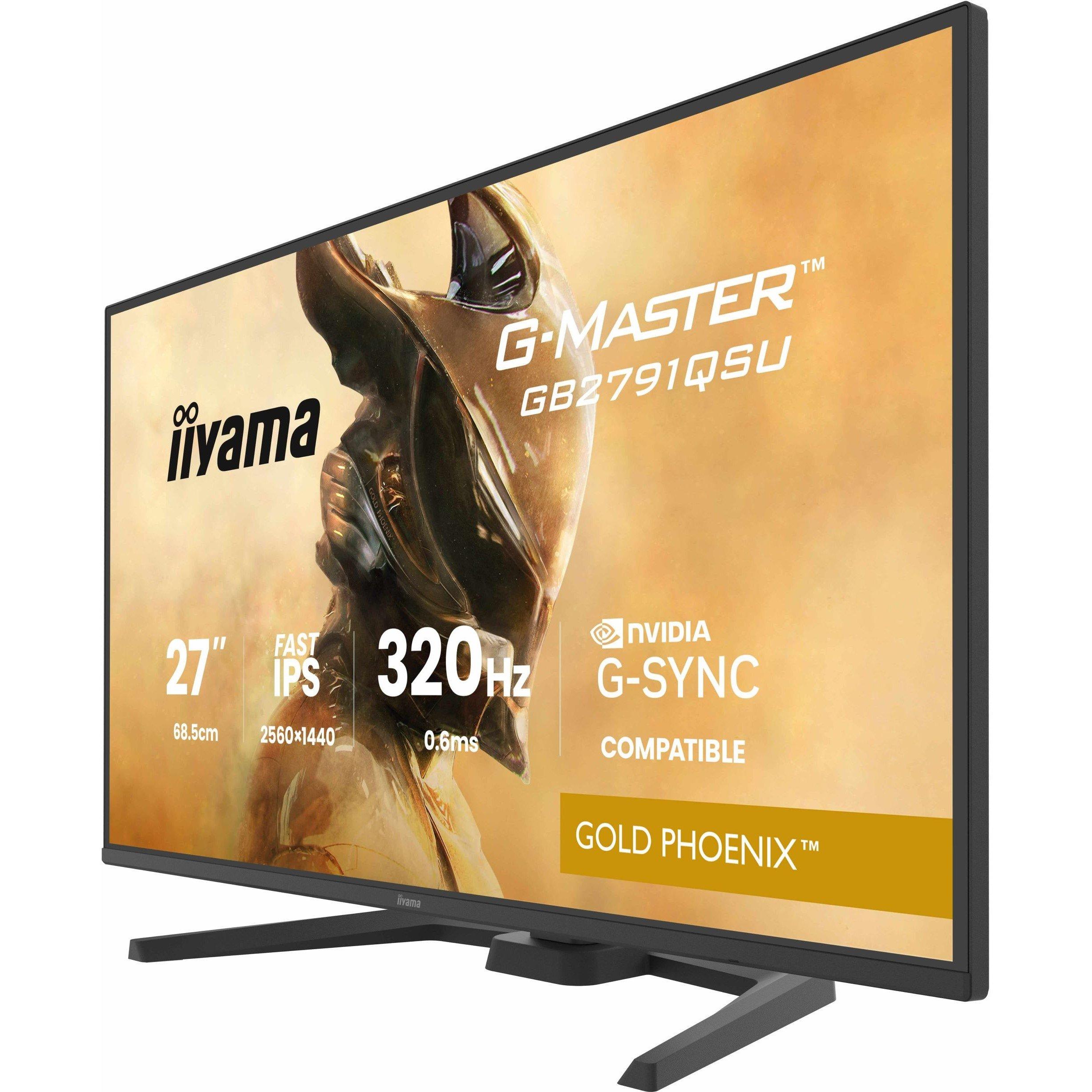 Black - iiyama - G-Master GB2791QSU-B1 27 inch Fast IPS LCD 2560x1440 320Hz G-SYNC Compatible Monitor - 4