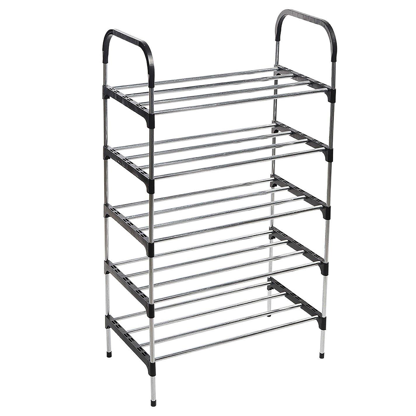 Black - Kabinet UK - 5-Tier Stackable Shoe Rack - 4