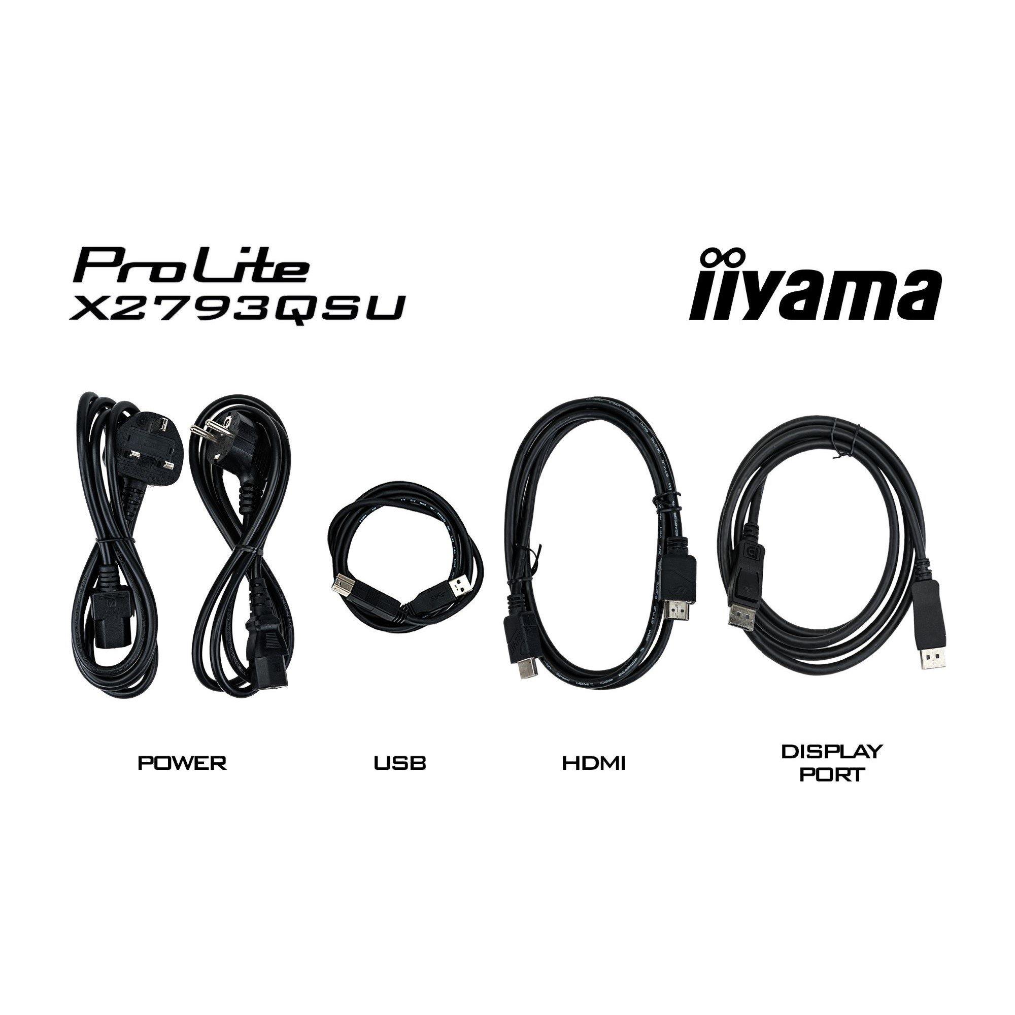 Black - iiyama - ProLite X2793QSU-B1 27 Quad HD IPS 75Hz 1ms Monitor with Speakers - 9