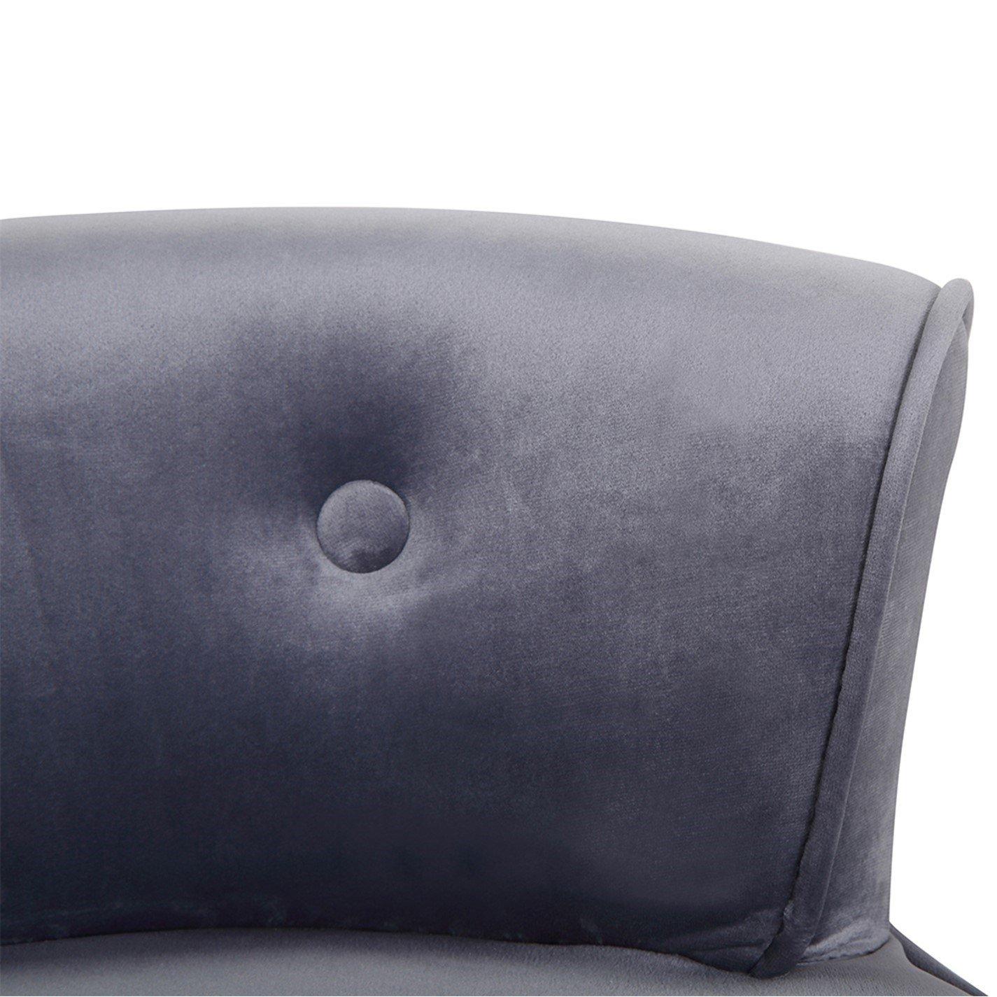 Grey - Kabinet UK - Velvet Makeup Chair with Rubberwood Legs - 5