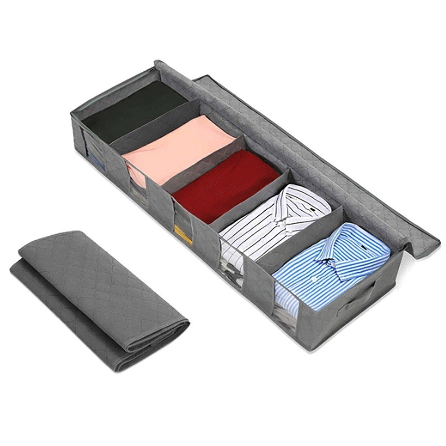 Grey - Kabinet UK - Underbed Storage Bags with Handles and Zipper - 4