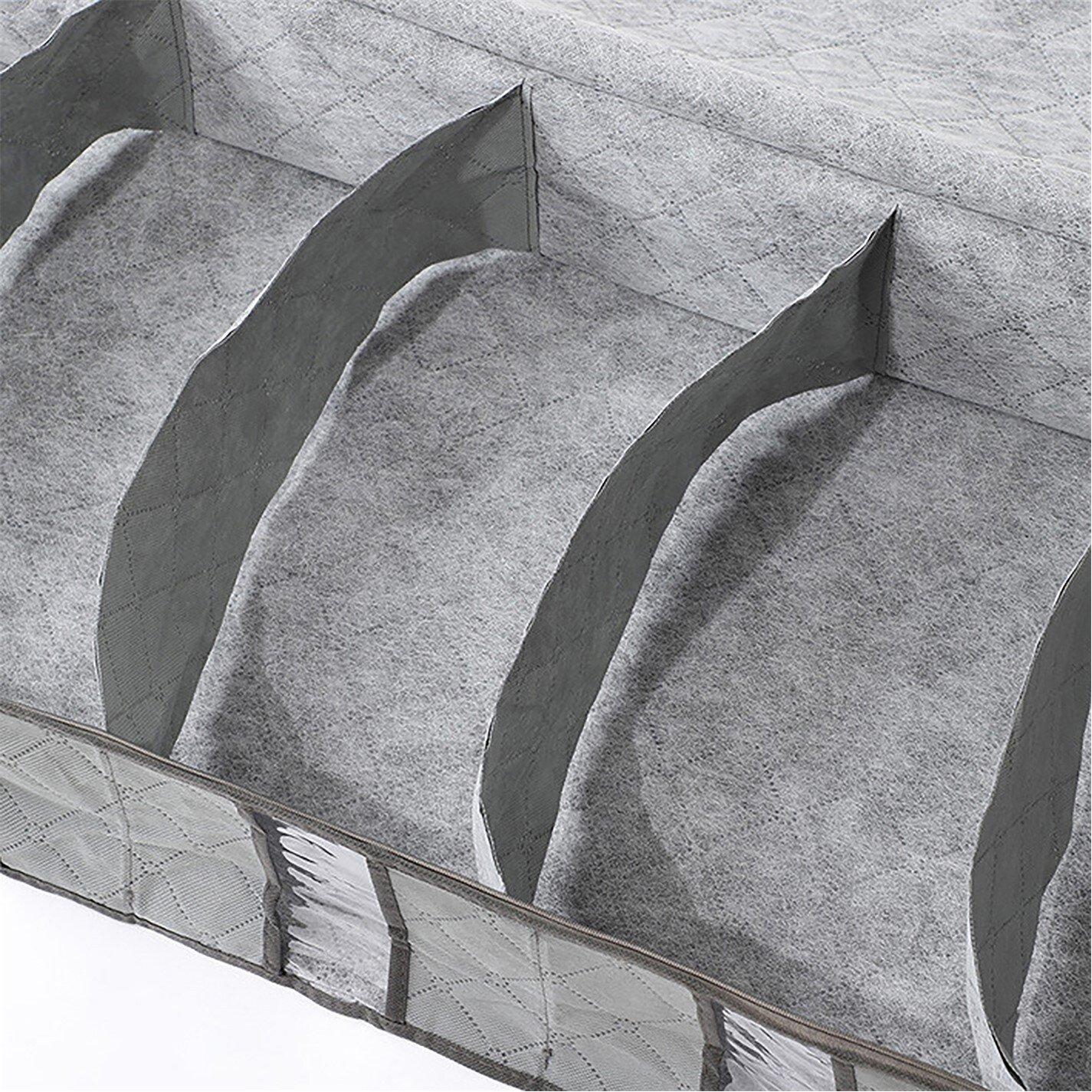 Grey - Kabinet UK - Underbed Storage Bags with Handles and Zipper - 5