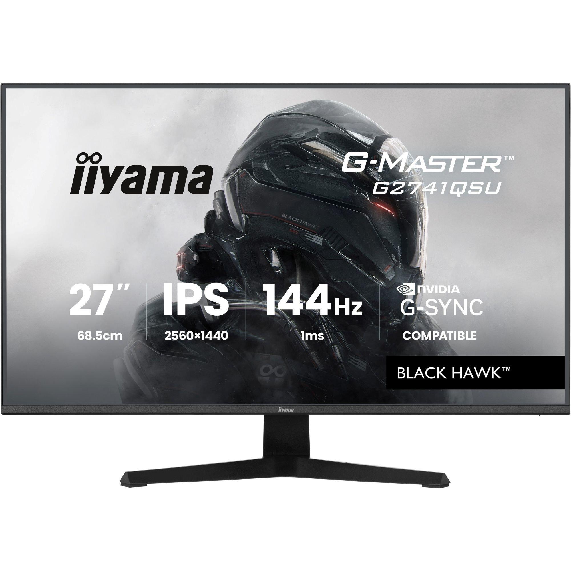 Black - iiyama - G-Master G2741QSU-B1 27 inch 144Hz QHD 1ms IPS Gaming Monitor - 1