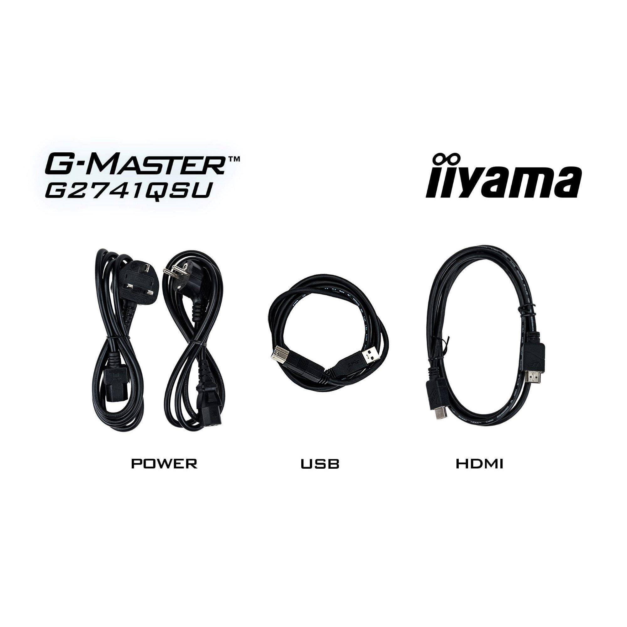 Black - iiyama - G-Master G2741QSU-B1 27 inch 144Hz QHD 1ms IPS Gaming Monitor - 8