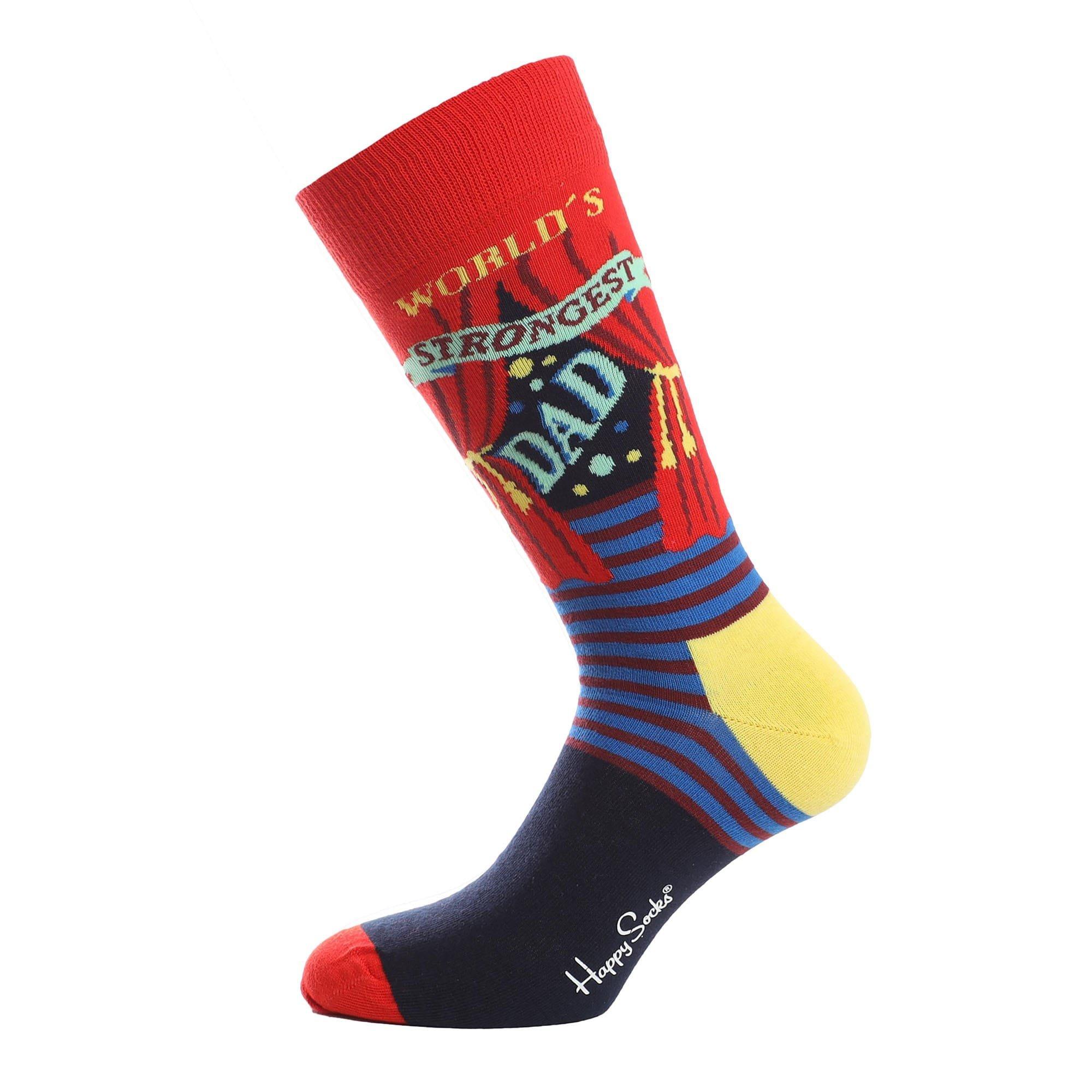 Red - Happy Socks - World¿S Strongest Dad Socks - 1