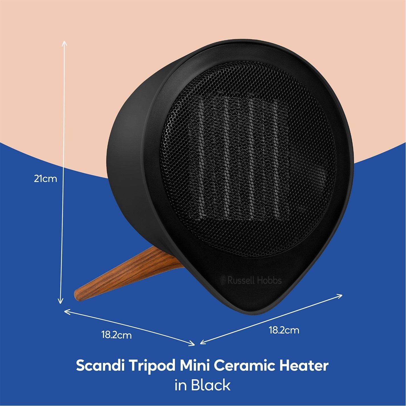 Black - Russell Hobbs - RHMCH1009B-SCA 1.5kw Tripod Mini Ceramic Heater - 2